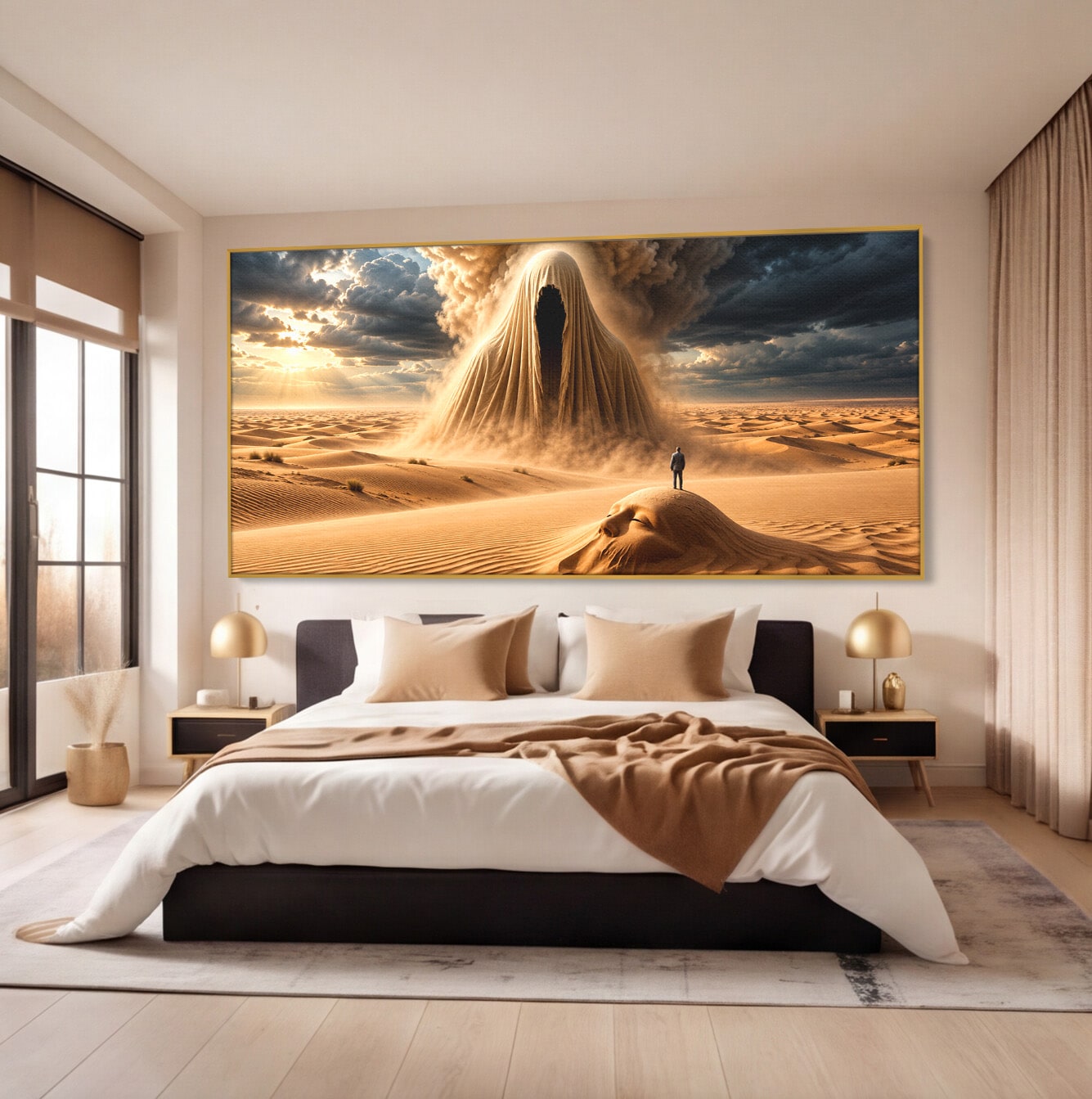 Tablou Canvas Premium LuxCanva® U1124, Fantoma Desertului,  Mister, Peisaj, Natura, Dramatic, Desert, Living, Culori Vibrante