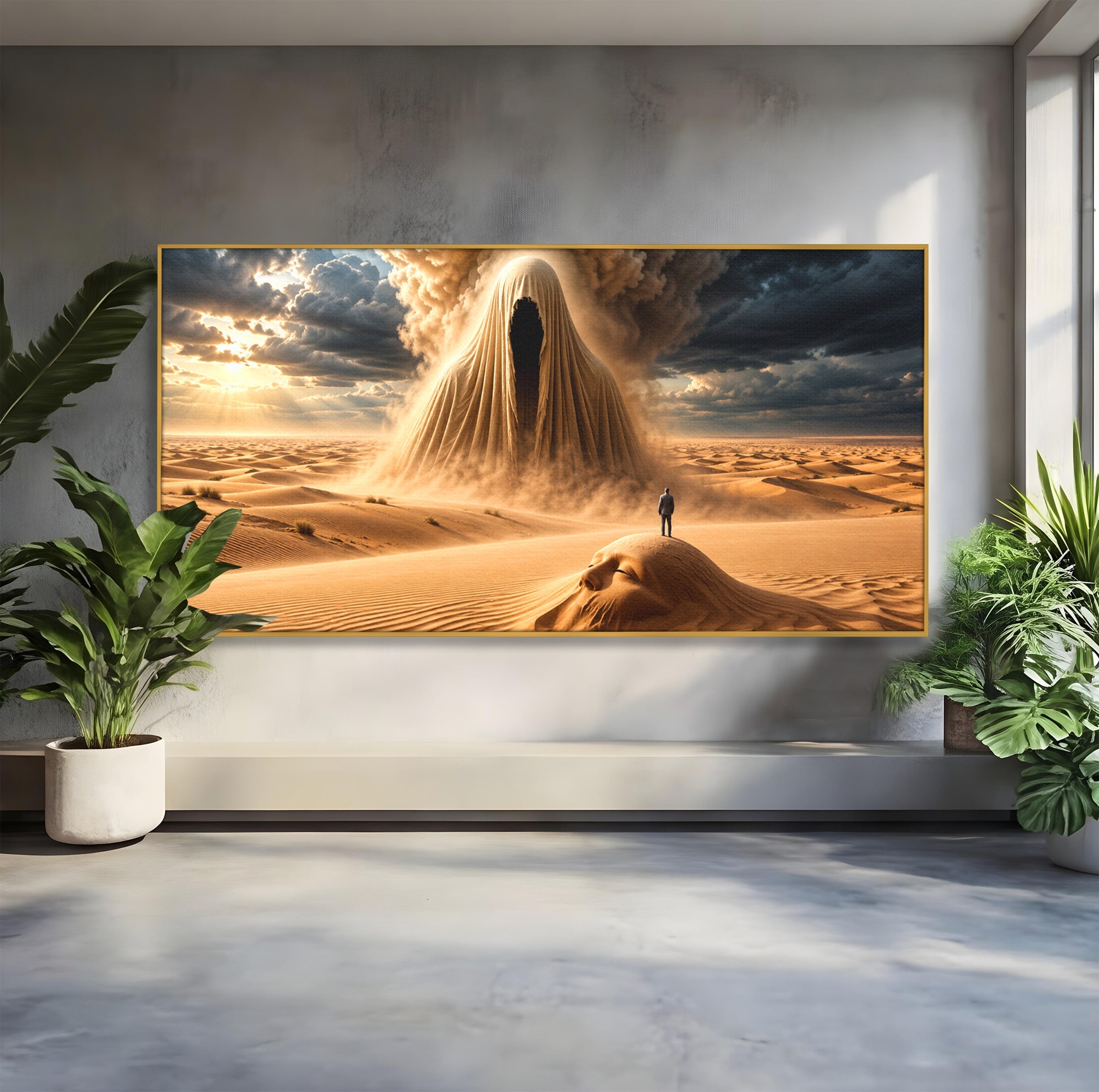 Tablou Canvas Premium LuxCanva® U1124, Fantoma Desertului,  Mister, Peisaj, Natura, Dramatic, Desert, Living, Culori Vibrante