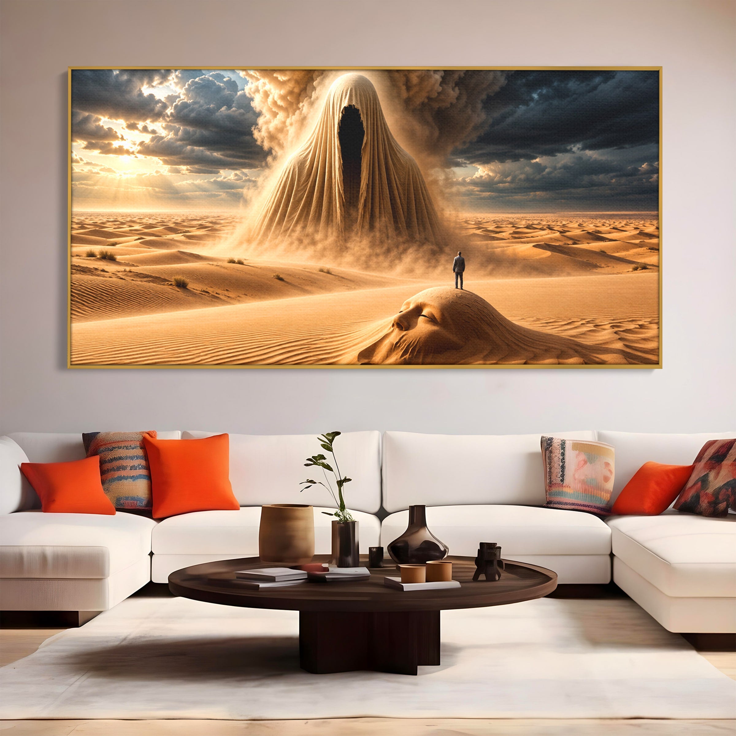 Tablou Canvas Premium LuxCanva® U1124, Fantoma Desertului,  Mister, Peisaj, Natura, Dramatic, Desert, Living, Culori Vibrante