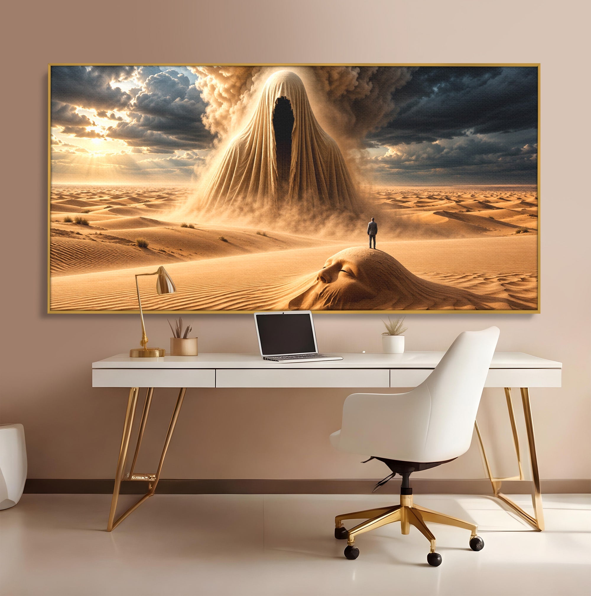 Tablou Canvas Premium LuxCanva® U1124, Fantoma Desertului,  Mister, Peisaj, Natura, Dramatic, Desert, Living, Culori Vibrante