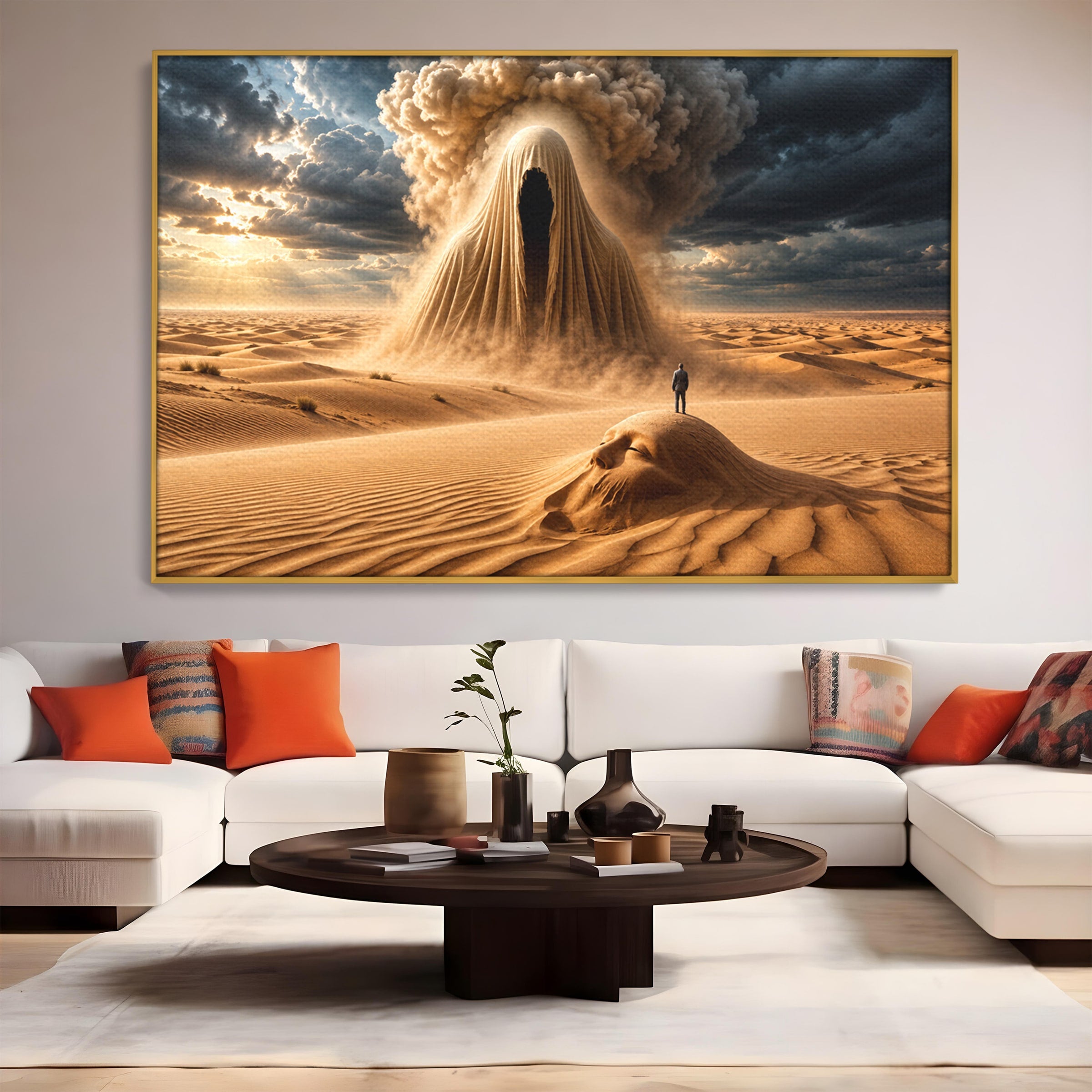 Tablou Canvas Premium LuxCanva® U1124, Fantoma Desertului,  Mister, Peisaj, Natura, Dramatic, Desert, Living, Culori Vibrante