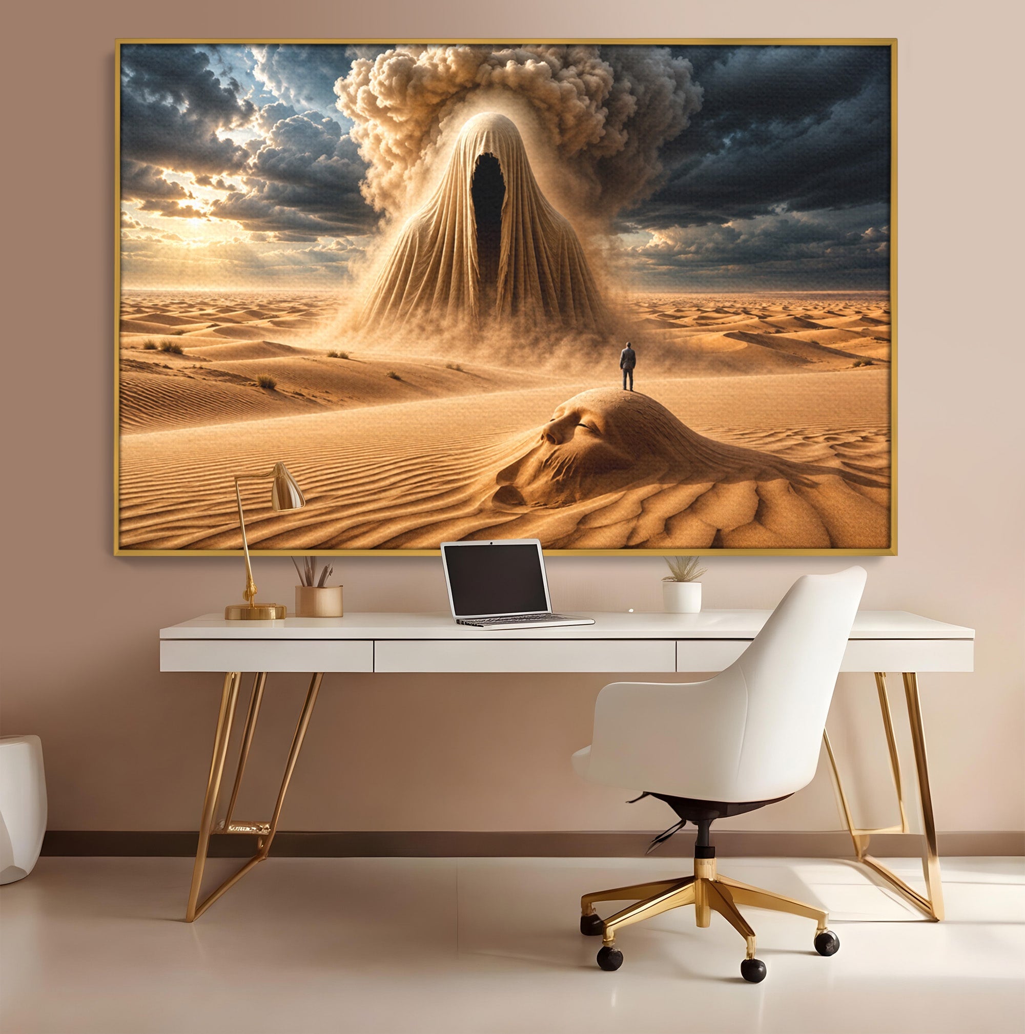 Tablou Canvas Premium LuxCanva® U1124, Fantoma Desertului,  Mister, Peisaj, Natura, Dramatic, Desert, Living, Culori Vibrante