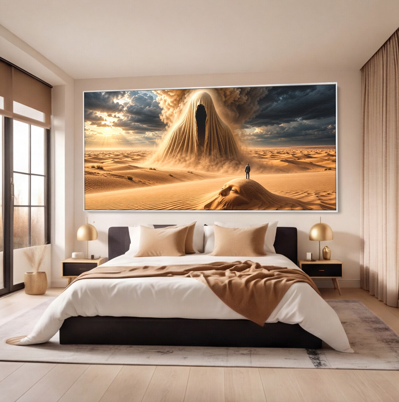 Tablou Canvas Premium LuxCanva® U1124, Fantoma Desertului,  Mister, Peisaj, Natura, Dramatic, Desert, Living, Culori Vibrante