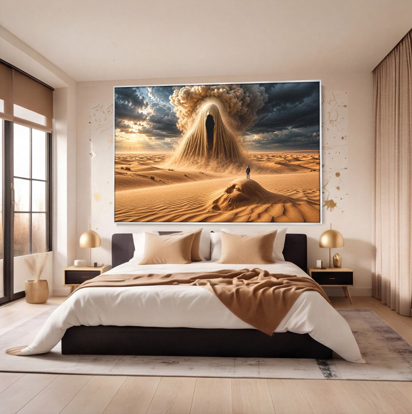 Tablou Canvas Premium LuxCanva® U1124, Fantoma Desertului,  Mister, Peisaj, Natura, Dramatic, Desert, Living, Culori Vibrante