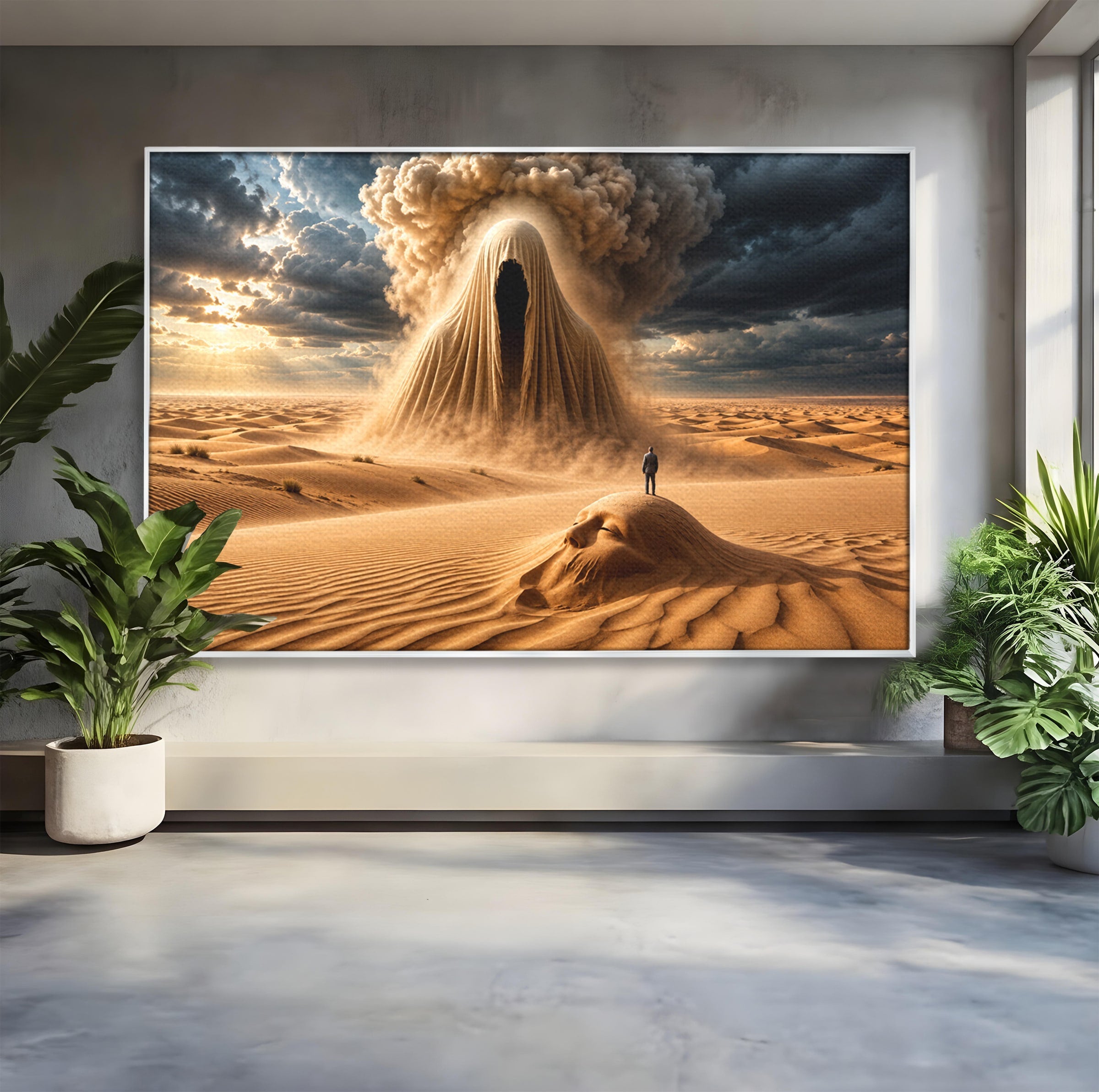 Tablou Canvas Premium LuxCanva® U1124, Fantoma Desertului,  Mister, Peisaj, Natura, Dramatic, Desert, Living, Culori Vibrante