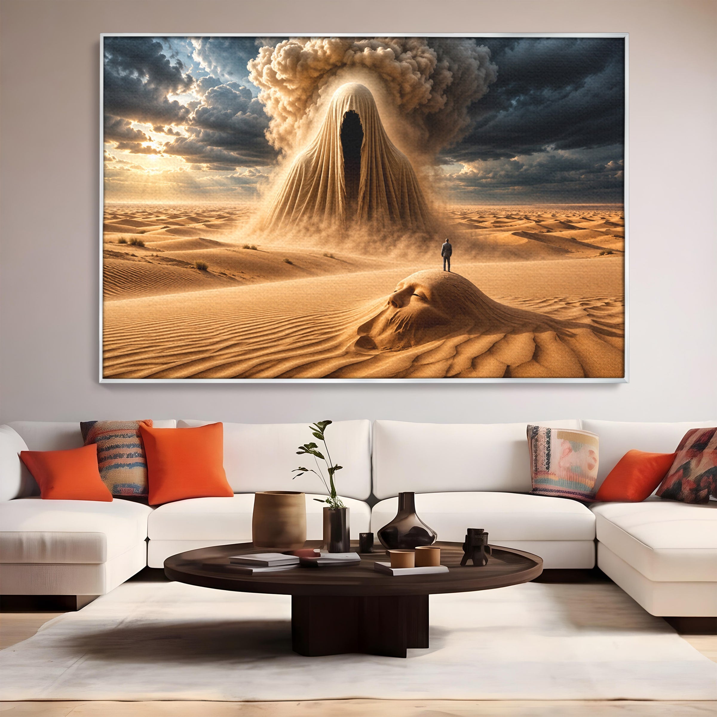 Tablou Canvas Premium LuxCanva® U1124, Fantoma Desertului,  Mister, Peisaj, Natura, Dramatic, Desert, Living, Culori Vibrante