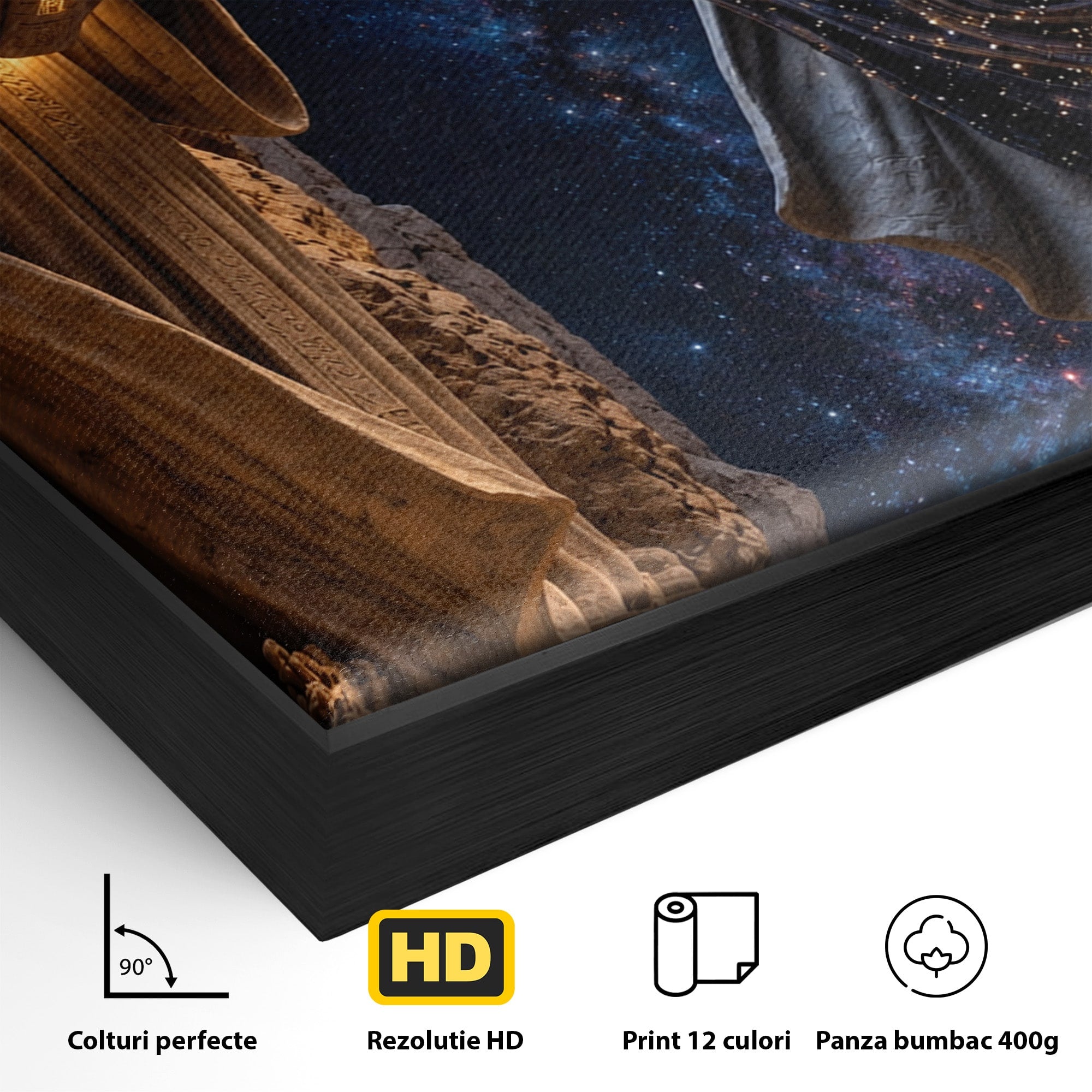 Tablou Canvas Premium LuxCanva® U1125, Ingerii Cunoasterii, Carti, Univers, Mistic, Ingeri, Dormitor, Living, Culori Vibrante