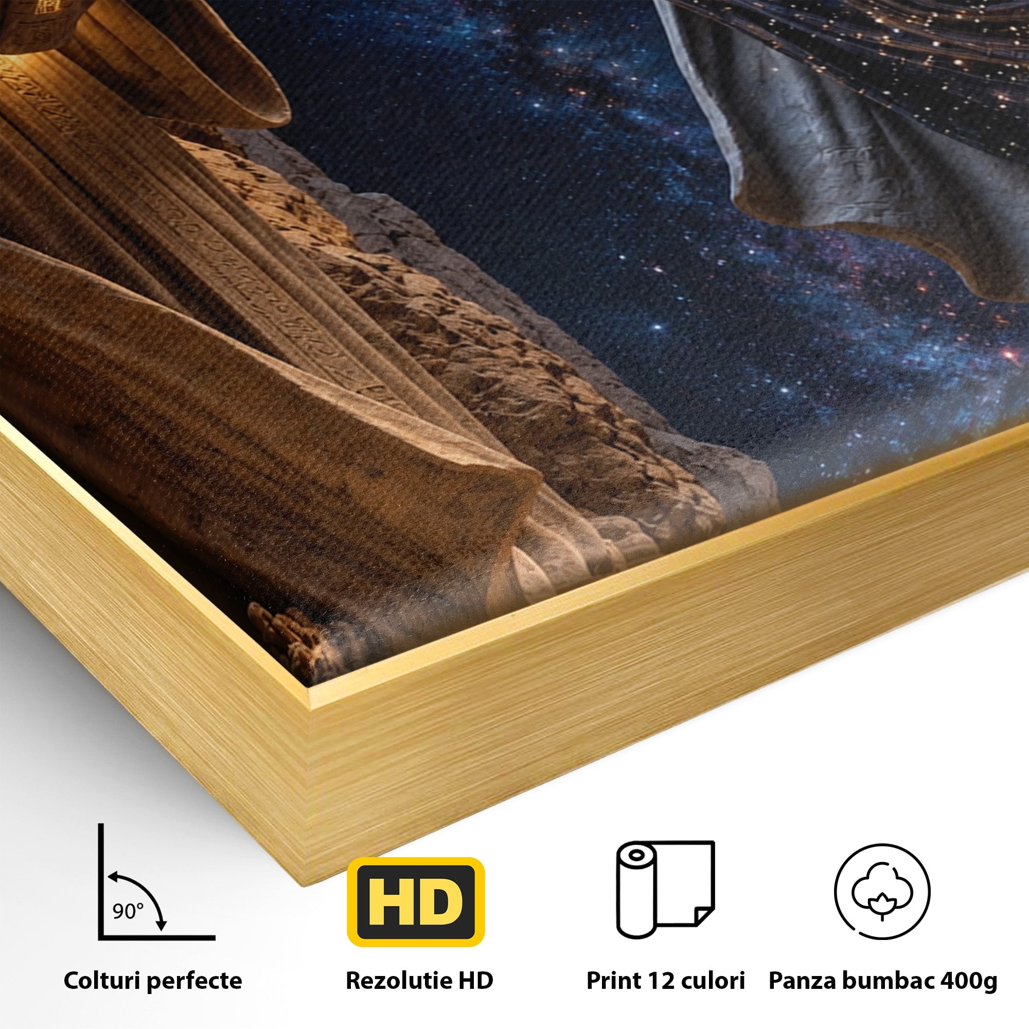 Tablou Canvas Premium LuxCanva® U1125, Ingerii Cunoasterii, Carti, Univers, Mistic, Ingeri, Dormitor, Living, Culori Vibrante