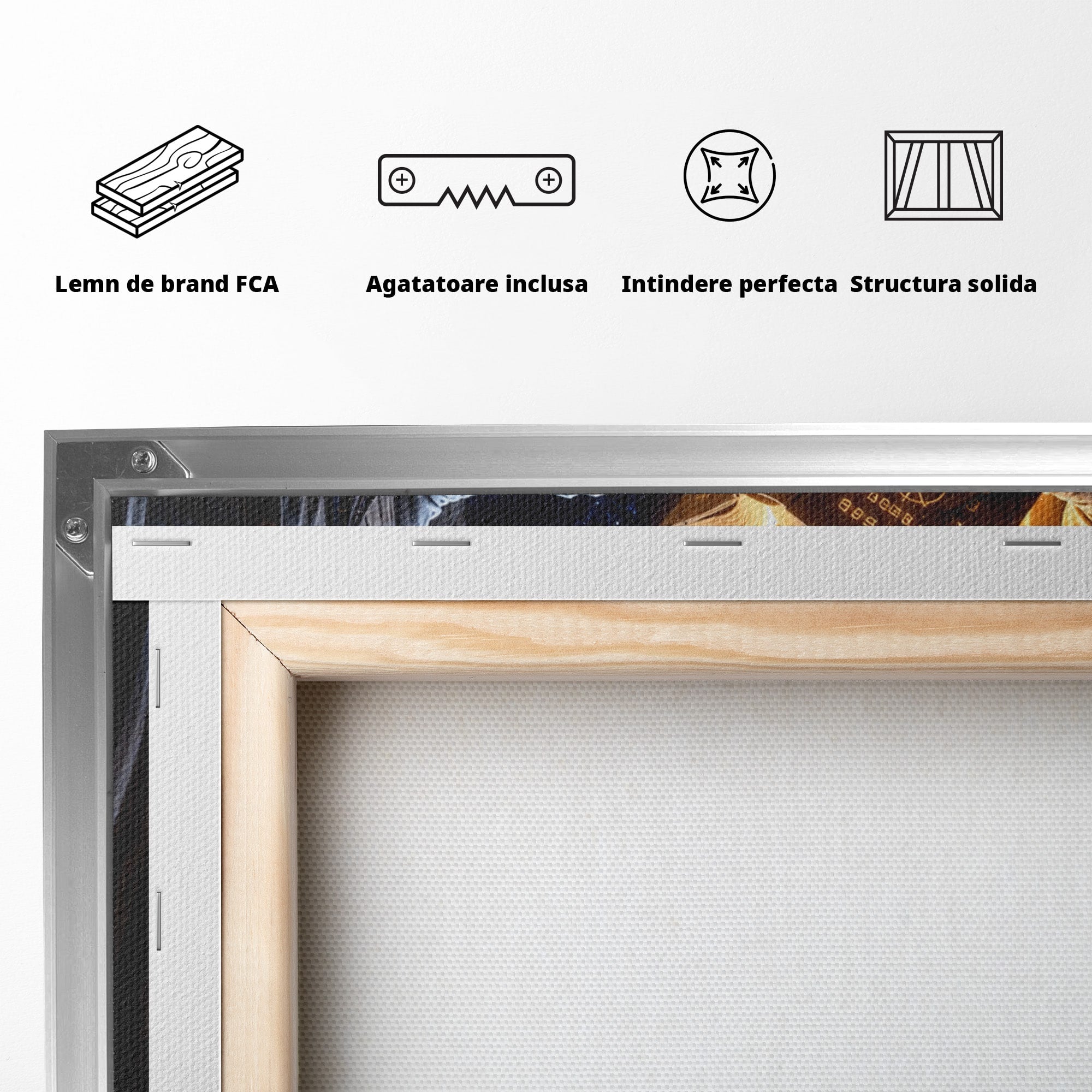 Tablou Canvas Premium LuxCanva® U1125, Ingerii Cunoasterii, Carti, Univers, Mistic, Ingeri, Dormitor, Living, Culori Vibrante