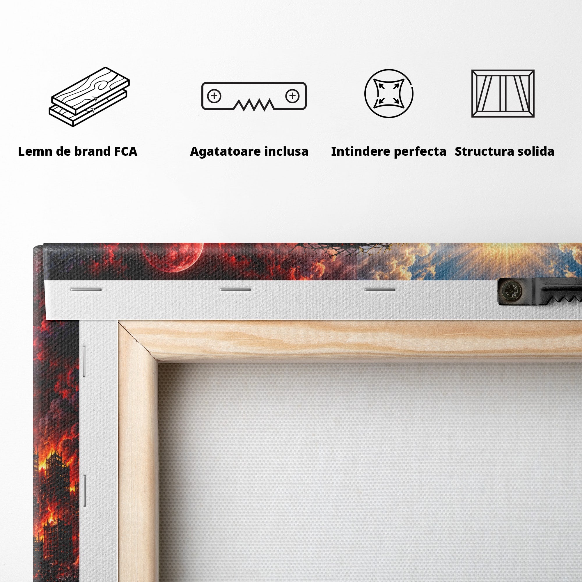 Tablou Canvas Premium LuxCanva® U1126, Echilibrul Dualitatii, Zi, Noapte, Echilibru, Mister, Dualitate, Living, Culori Vibrante