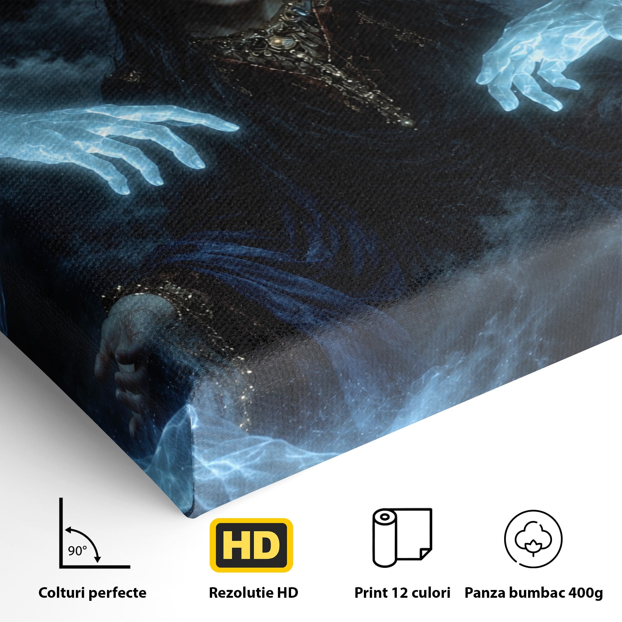 Tablou Canvas Premium LuxCanva® U1128, Misterul Mainilor Fantomatice, Fantezie, Mister, Maini, Portret, Dormitor, Culori Vibrante