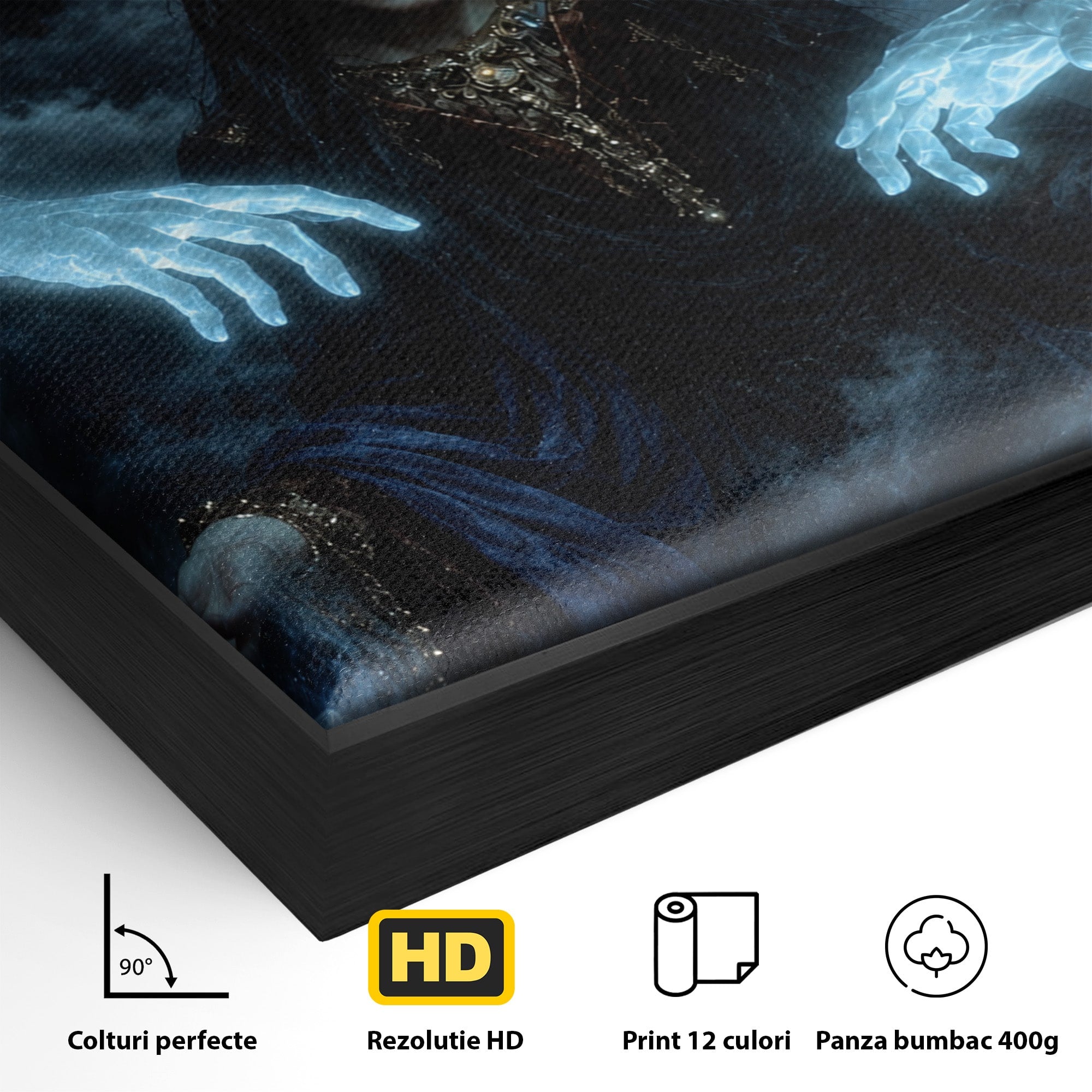 Tablou Canvas Premium LuxCanva® U1128, Misterul Mainilor Fantomatice, Fantezie, Mister, Maini, Portret, Dormitor, Culori Vibrante