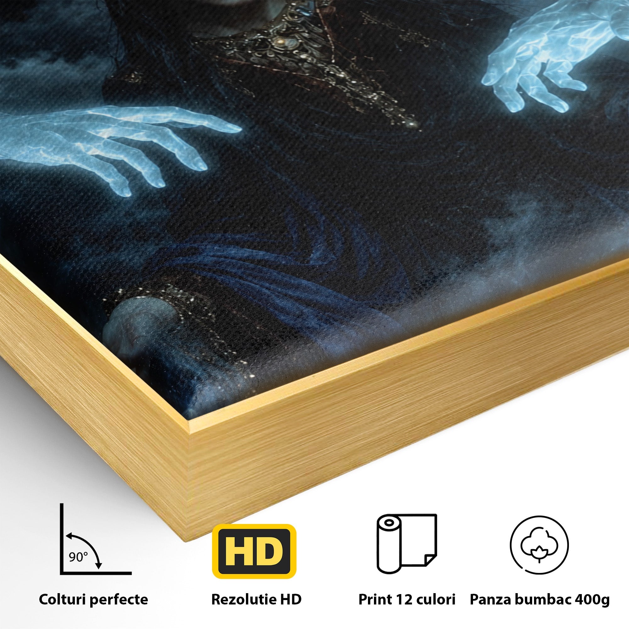 Tablou Canvas Premium LuxCanva® U1128, Misterul Mainilor Fantomatice, Fantezie, Mister, Maini, Portret, Dormitor, Culori Vibrante