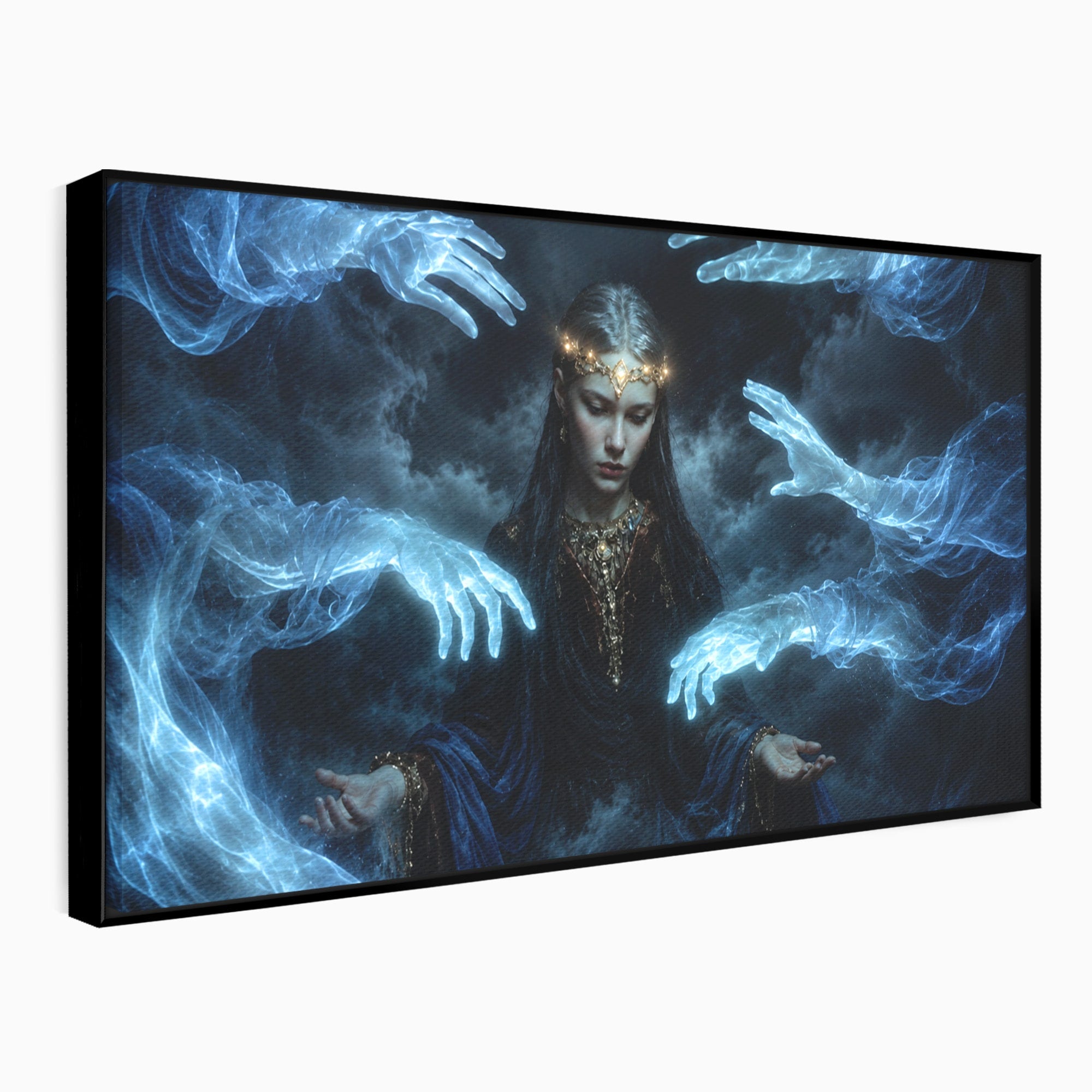 Tablou Canvas Premium LuxCanva® U1128, Misterul Mainilor Fantomatice, Fantezie, Mister, Maini, Portret, Dormitor, Culori Vibrante