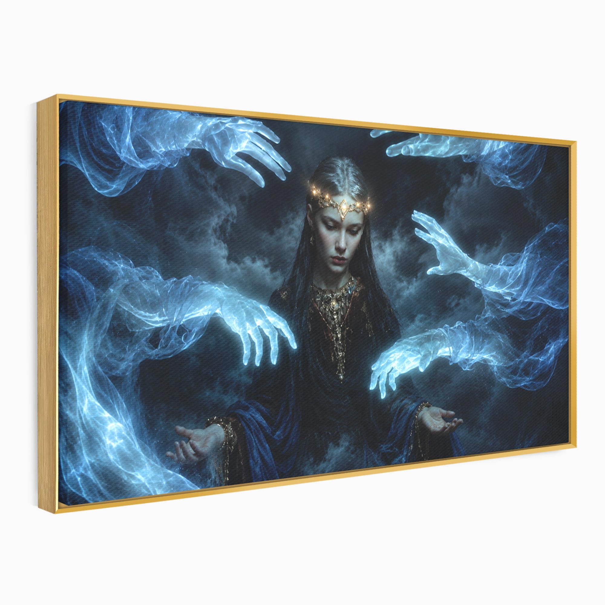 Tablou Canvas Premium LuxCanva® U1128, Misterul Mainilor Fantomatice, Fantezie, Mister, Maini, Portret, Dormitor, Culori Vibrante