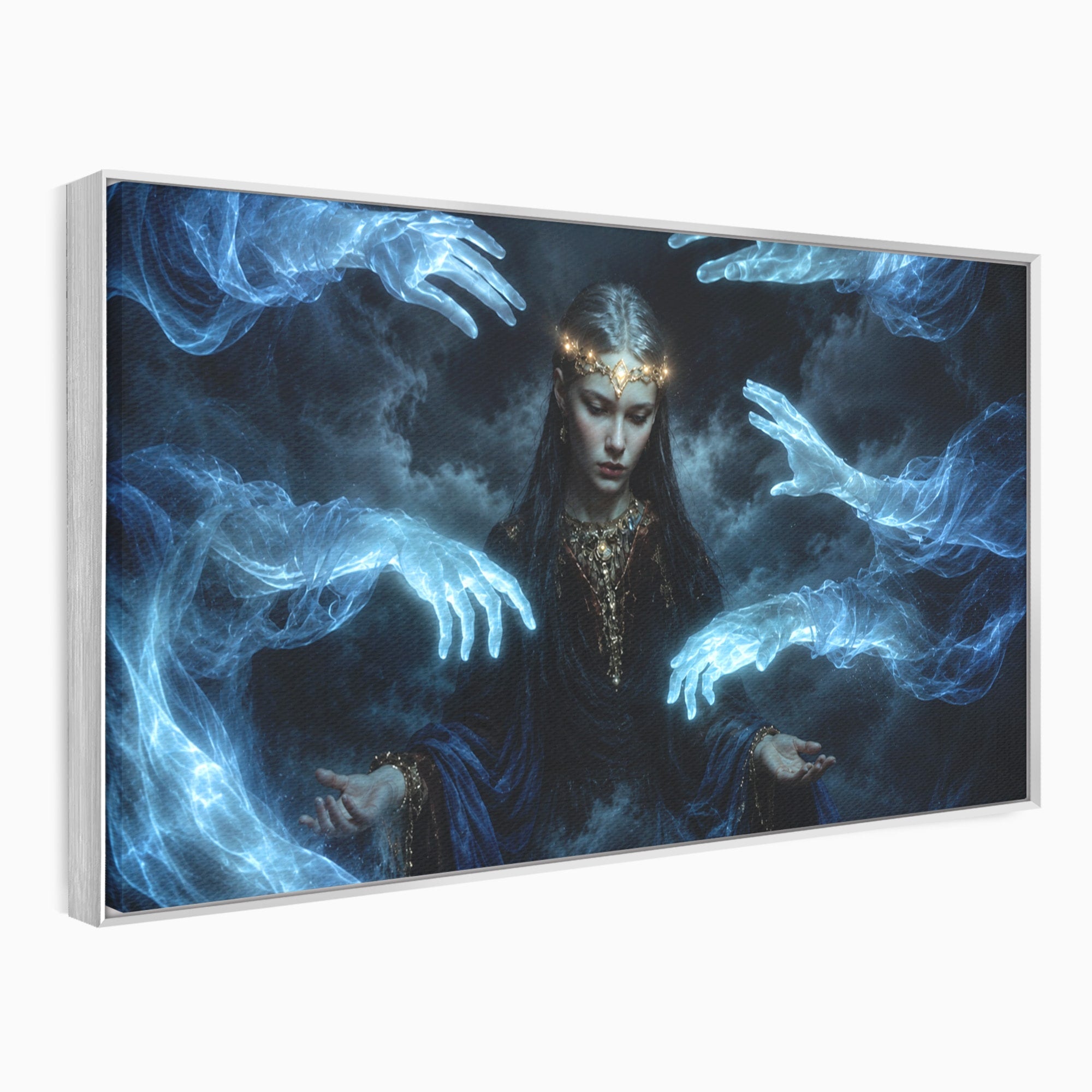 Tablou Canvas Premium LuxCanva® U1128, Misterul Mainilor Fantomatice, Fantezie, Mister, Maini, Portret, Dormitor, Culori Vibrante