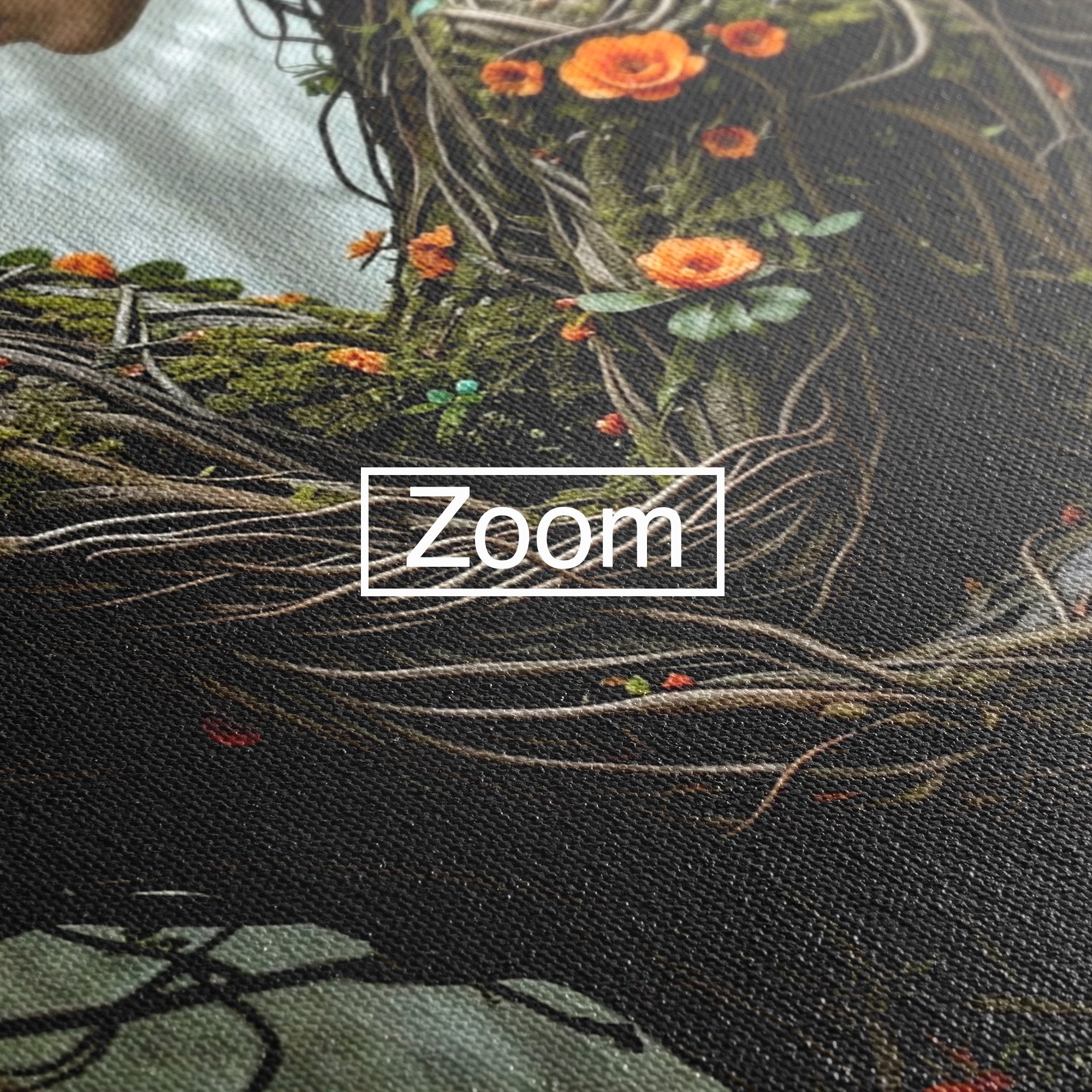 Tablou Canvas Premium LuxCanva® U1129, Îmbrățișarea Elementelor, Cuplu, Natura, Trunchiuri, Flori, Living, Dormitor, Culori Vibrante