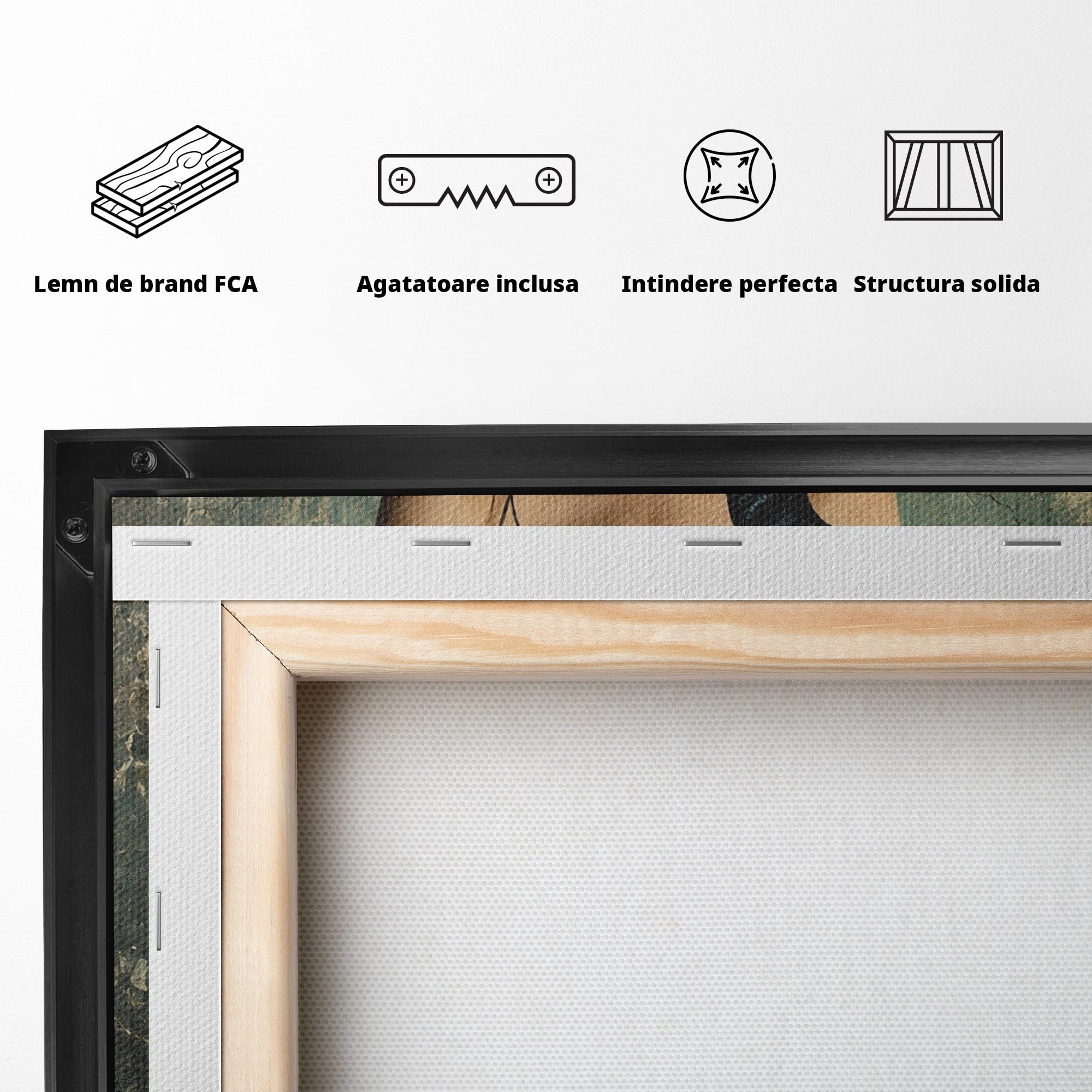Tablou Canvas Premium LuxCanva® U1130, Femeie Cu Corb La Luna Plina, Noapte, Mister, Femeie, Corb, Luna, Living, Dormitor, Culori Vibrante