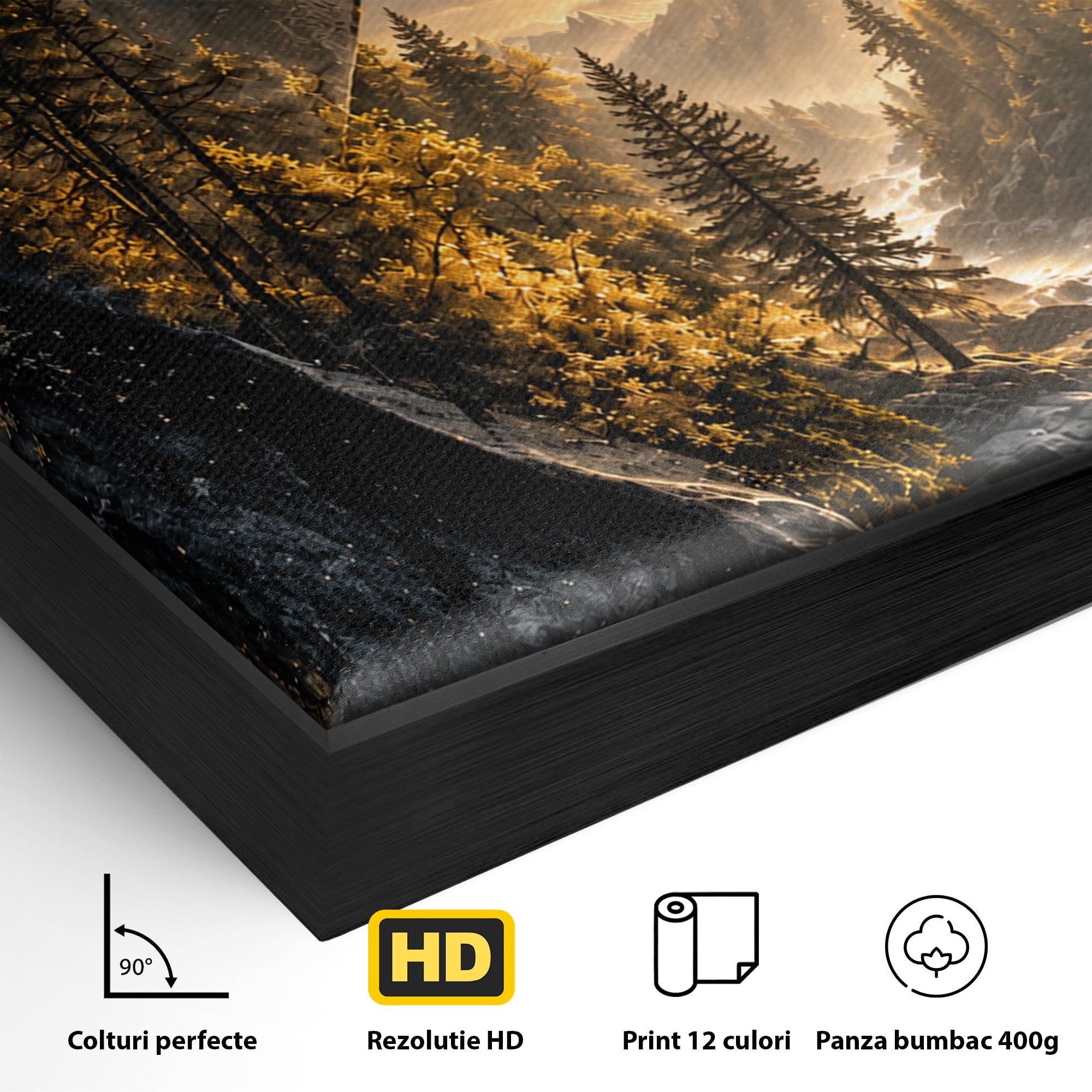 Tablou Canvas Premium LuxCanva® U1132, Misterul Naturii, Munte, Cascada, Mister, Peisaj, Living, Culori Vibrante