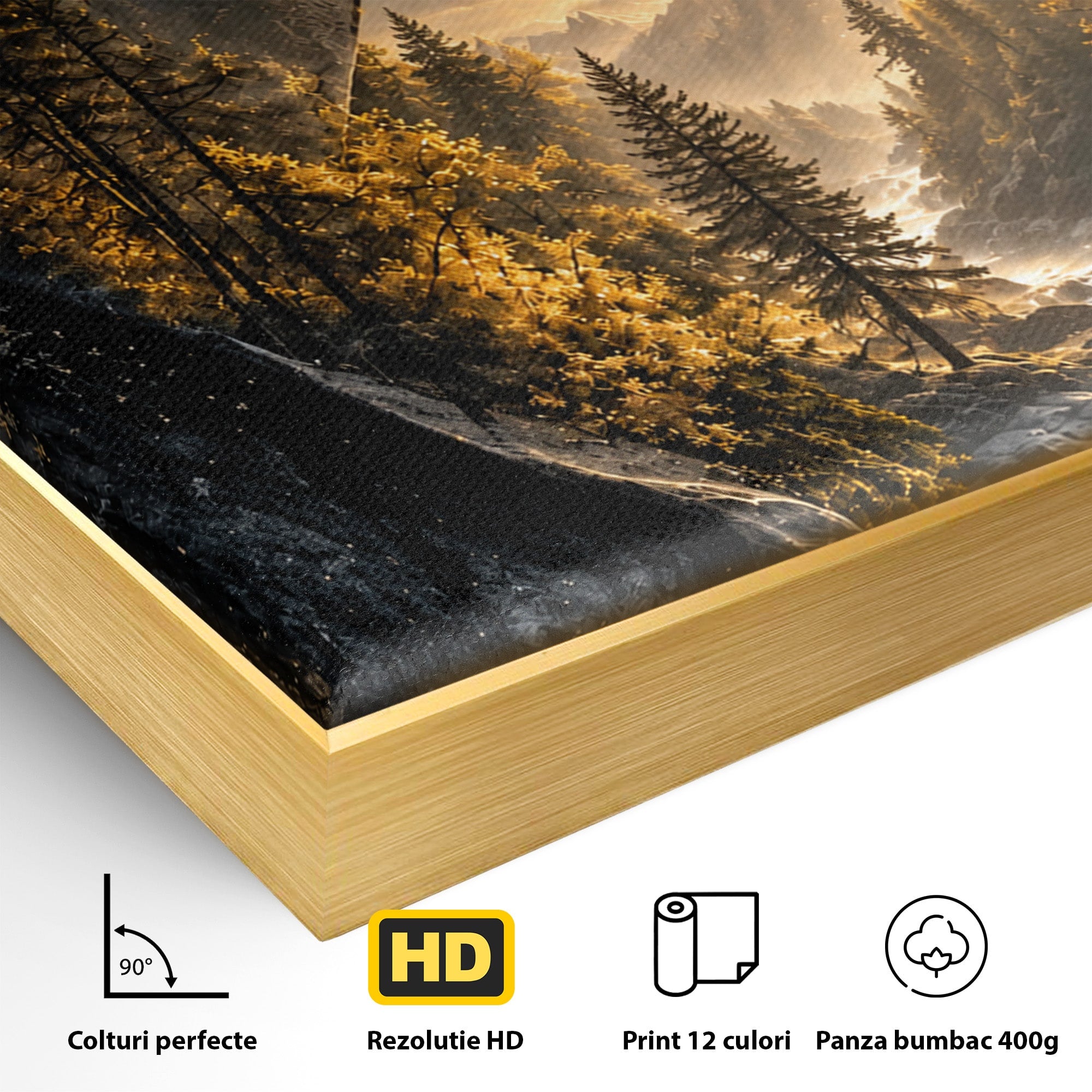 Tablou Canvas Premium LuxCanva® U1132, Misterul Naturii, Munte, Cascada, Mister, Peisaj, Living, Culori Vibrante