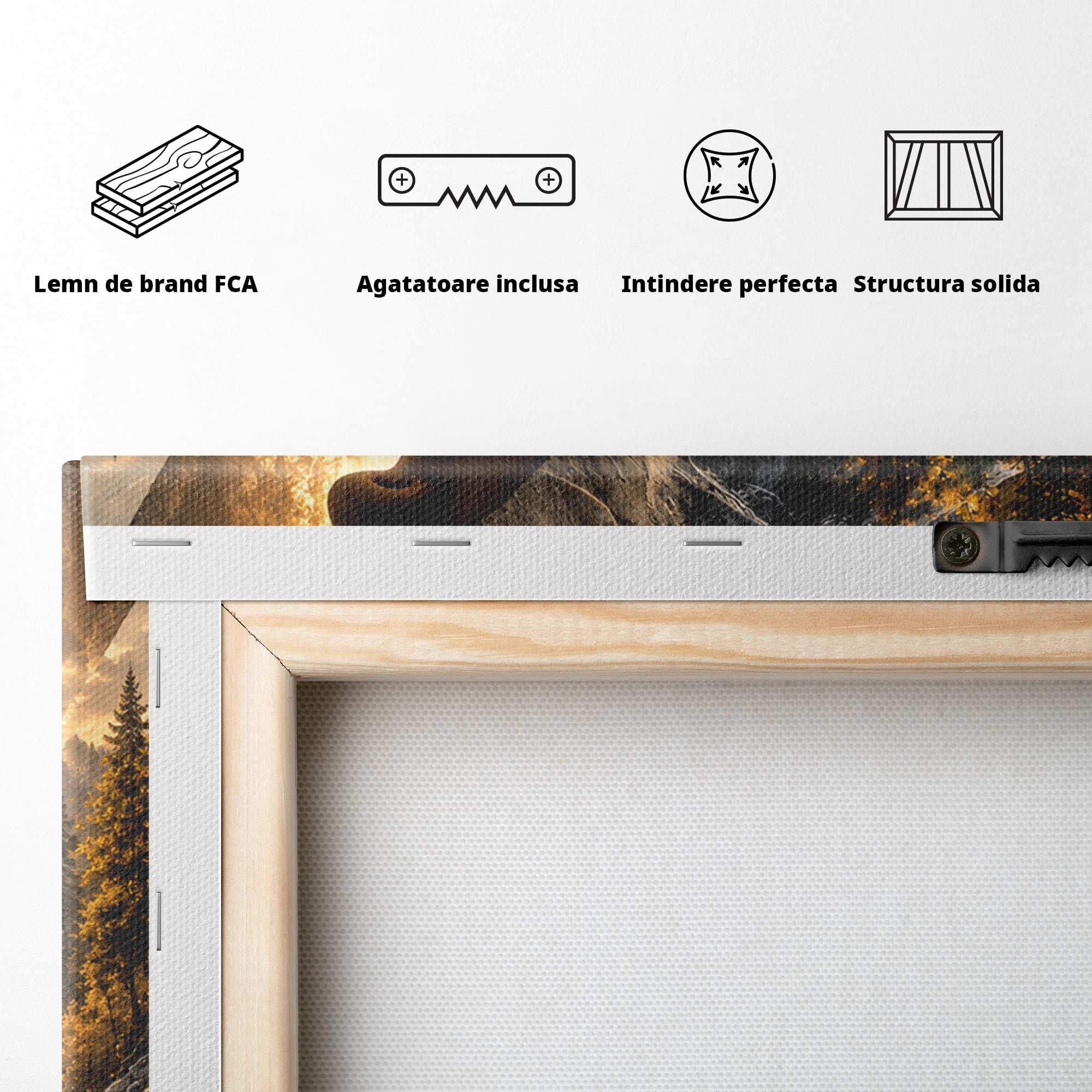Tablou Canvas Premium LuxCanva® U1132, Misterul Naturii, Munte, Cascada, Mister, Peisaj, Living, Culori Vibrante