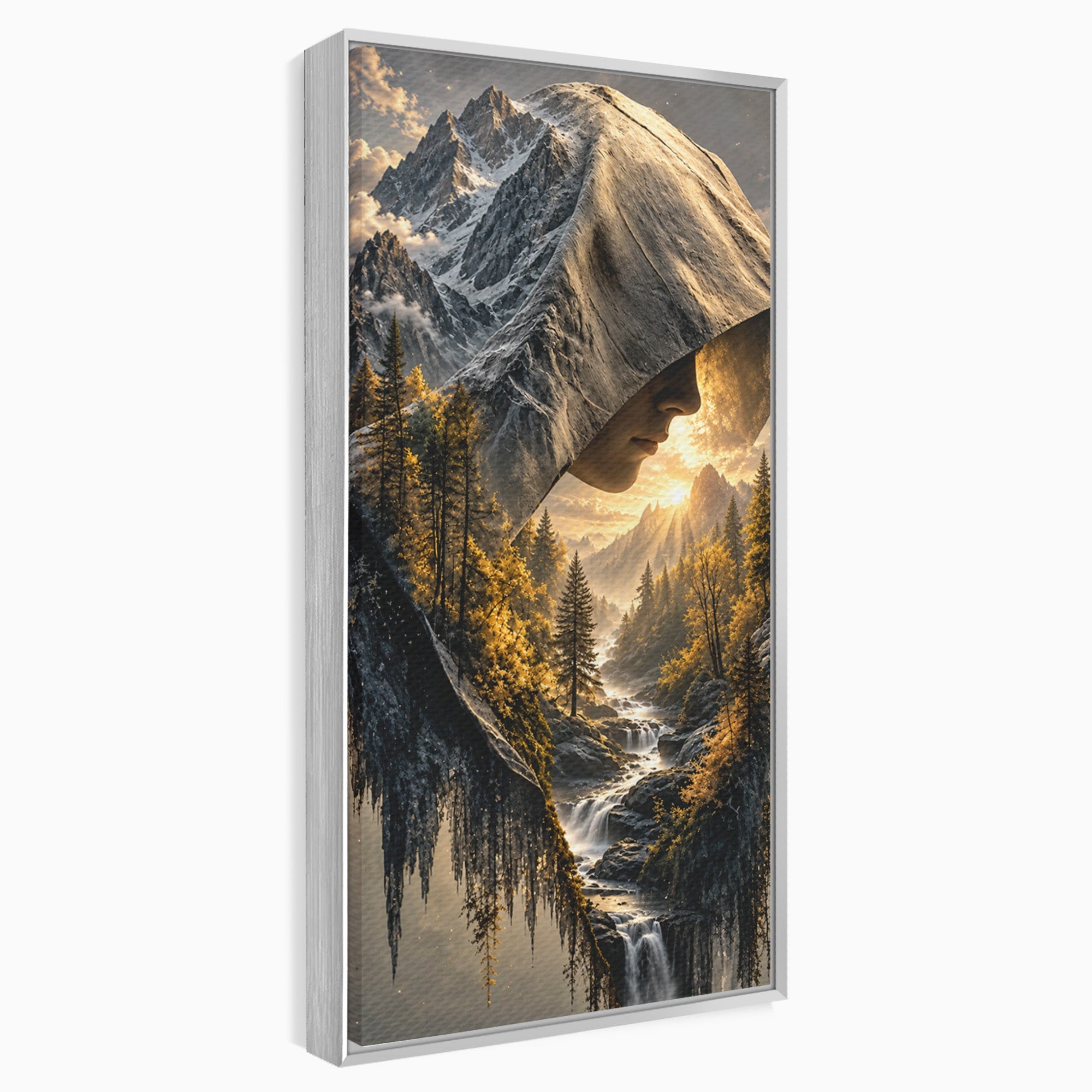 Tablou Canvas Premium LuxCanva® U1132, Misterul Naturii, Munte, Cascada, Mister, Peisaj, Living, Culori Vibrante
