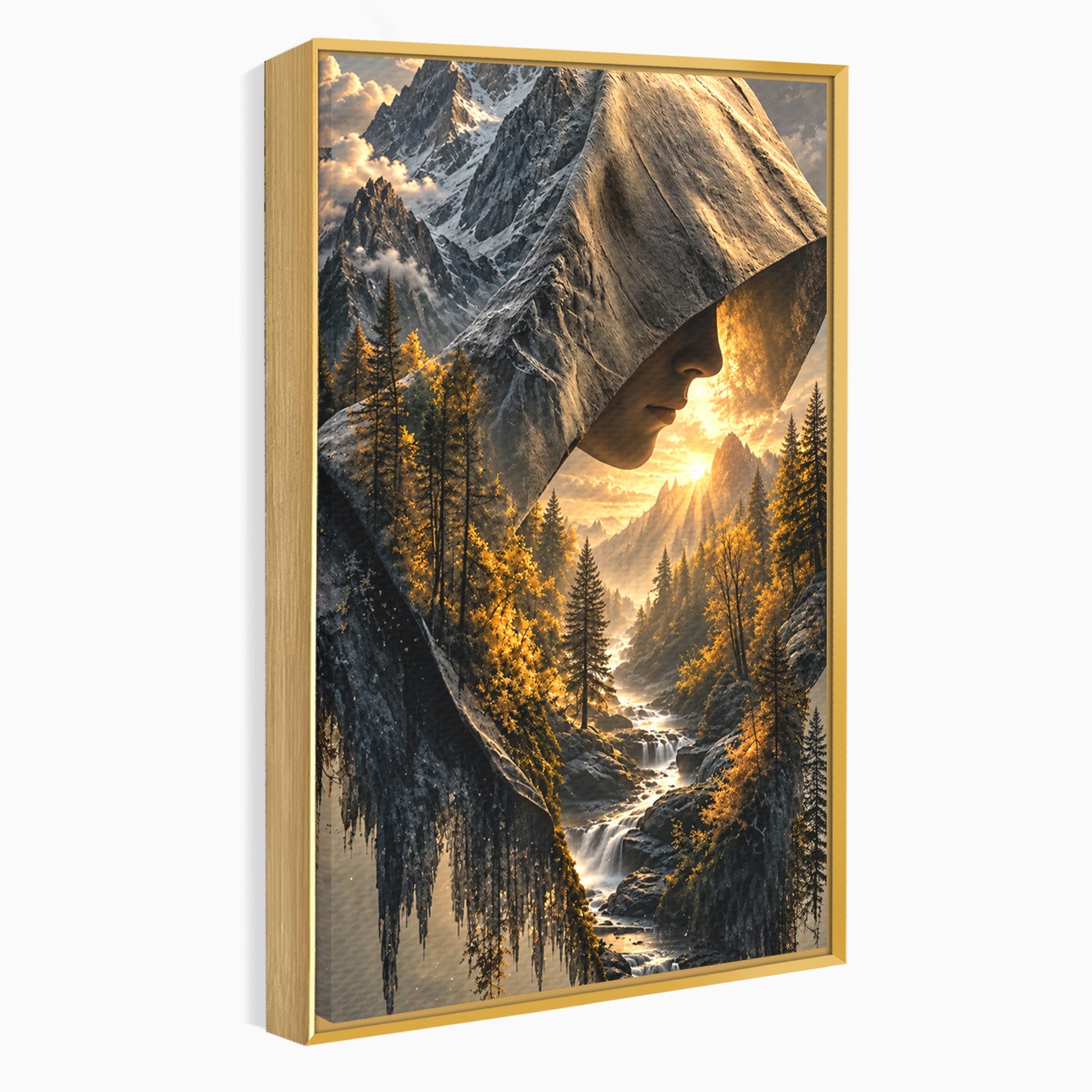 Tablou Canvas Premium LuxCanva® U1132, Misterul Naturii, Munte, Cascada, Mister, Peisaj, Living, Culori Vibrante
