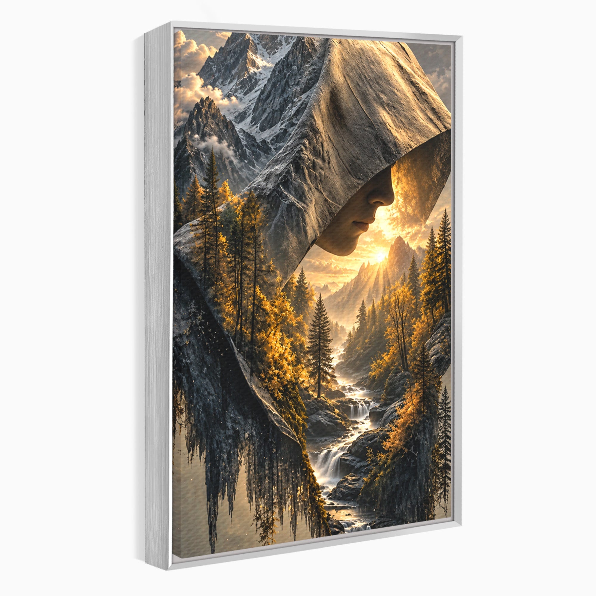 Tablou Canvas Premium LuxCanva® U1132, Misterul Naturii, Munte, Cascada, Mister, Peisaj, Living, Culori Vibrante