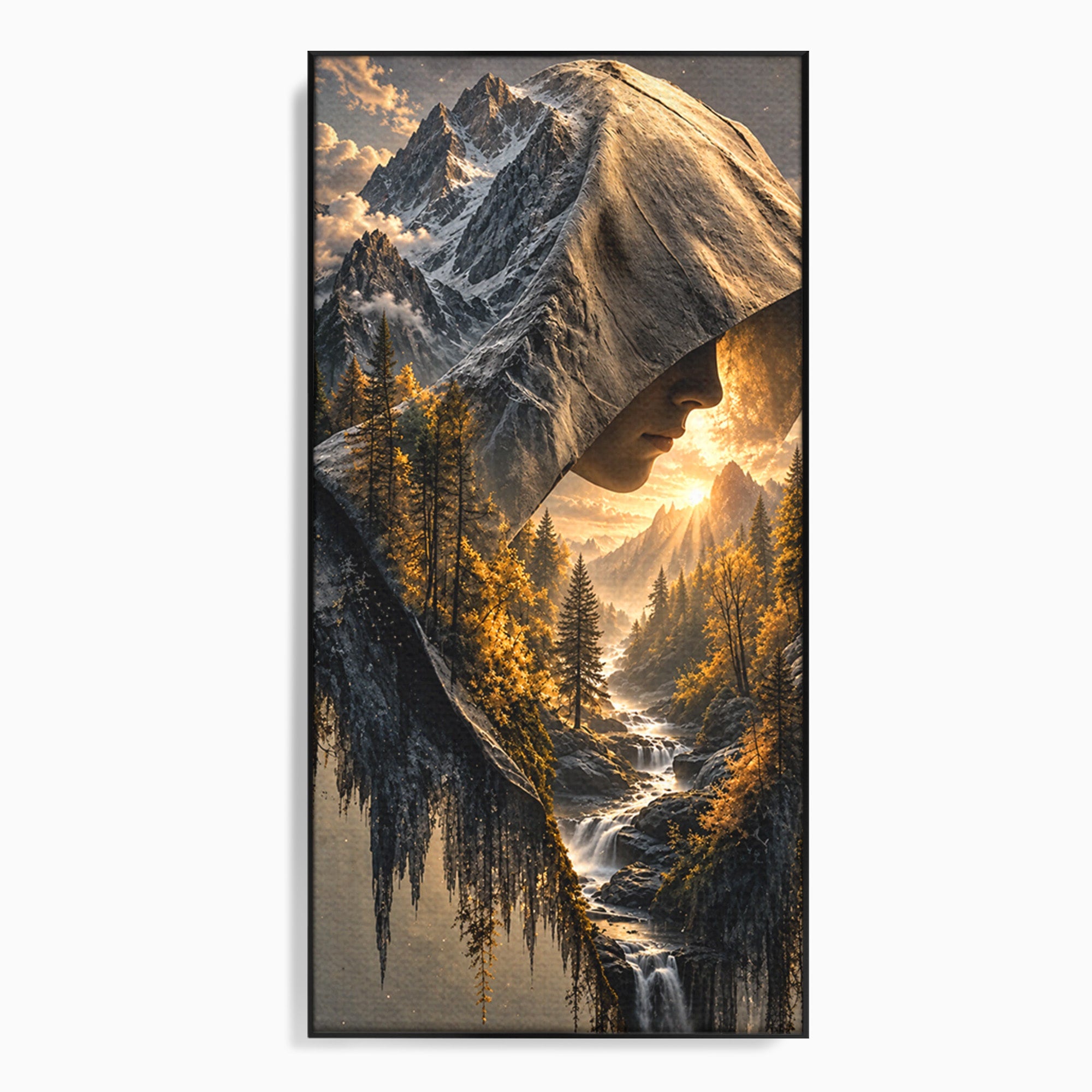 Tablou Canvas Premium LuxCanva® U1132, Misterul Naturii, Munte, Cascada, Mister, Peisaj, Living, Culori Vibrante