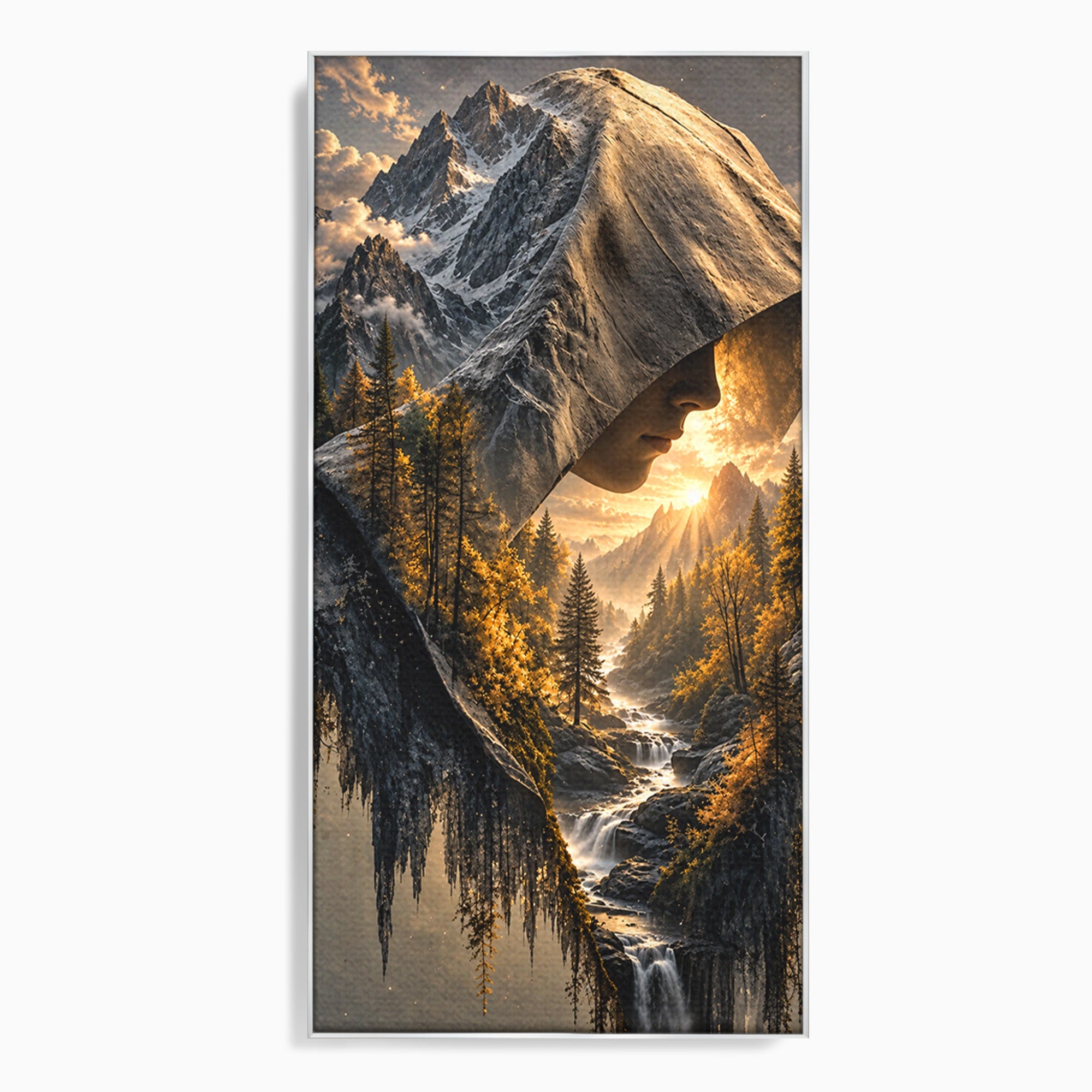 Tablou Canvas Premium LuxCanva® U1132, Misterul Naturii, Munte, Cascada, Mister, Peisaj, Living, Culori Vibrante