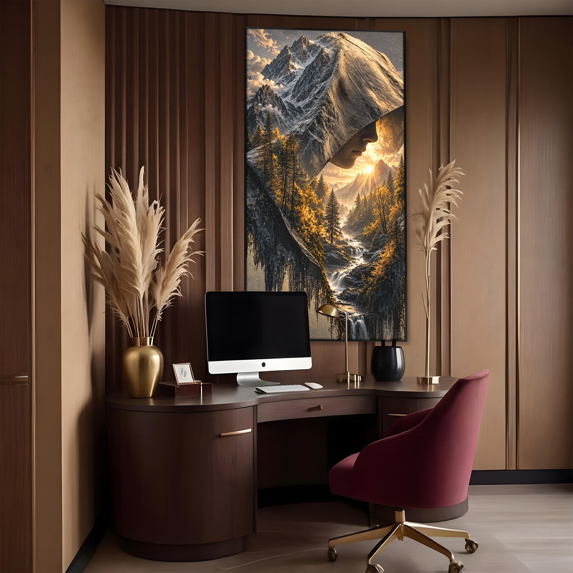Tablou Canvas Premium LuxCanva® U1132, Misterul Naturii, Munte, Cascada, Mister, Peisaj, Living, Culori Vibrante