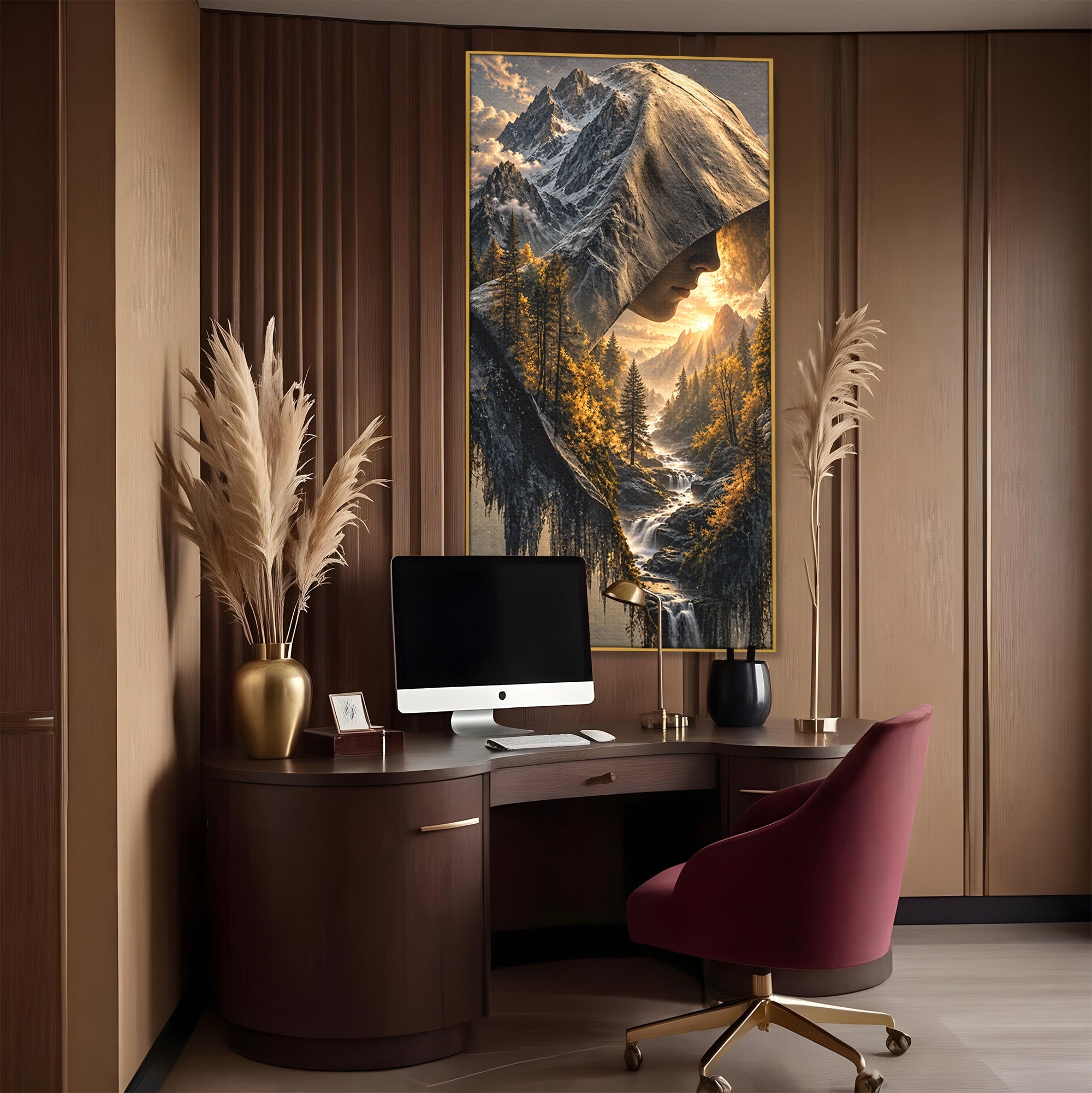 Tablou Canvas Premium LuxCanva® U1132, Misterul Naturii, Munte, Cascada, Mister, Peisaj, Living, Culori Vibrante