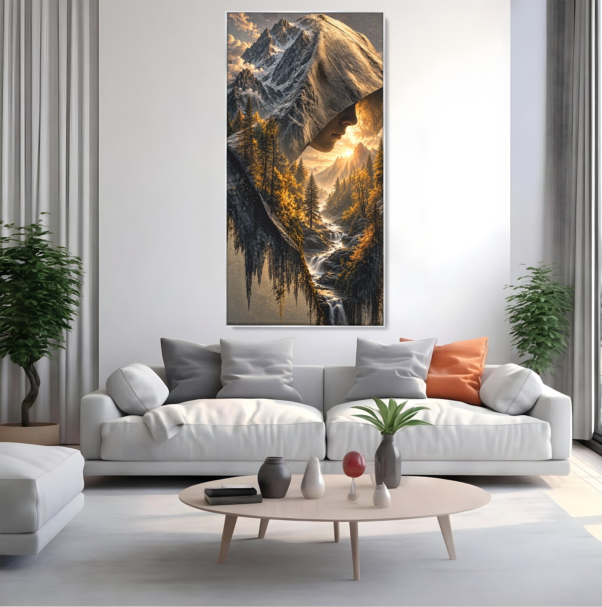 Tablou Canvas Premium LuxCanva® U1132, Misterul Naturii, Munte, Cascada, Mister, Peisaj, Living, Culori Vibrante