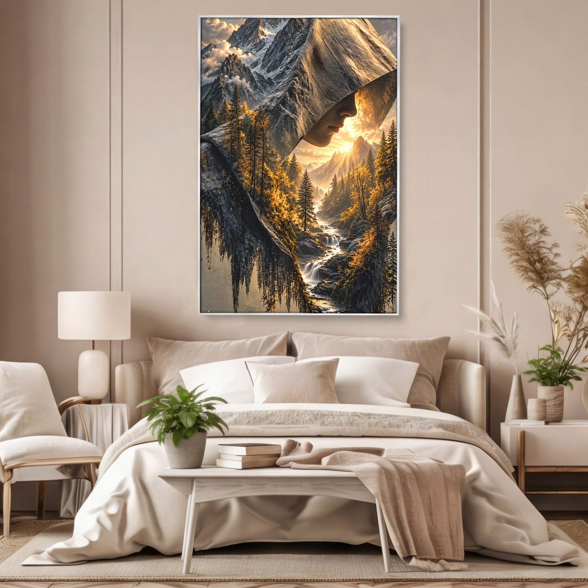 Tablou Canvas Premium LuxCanva® U1132, Misterul Naturii, Munte, Cascada, Mister, Peisaj, Living, Culori Vibrante