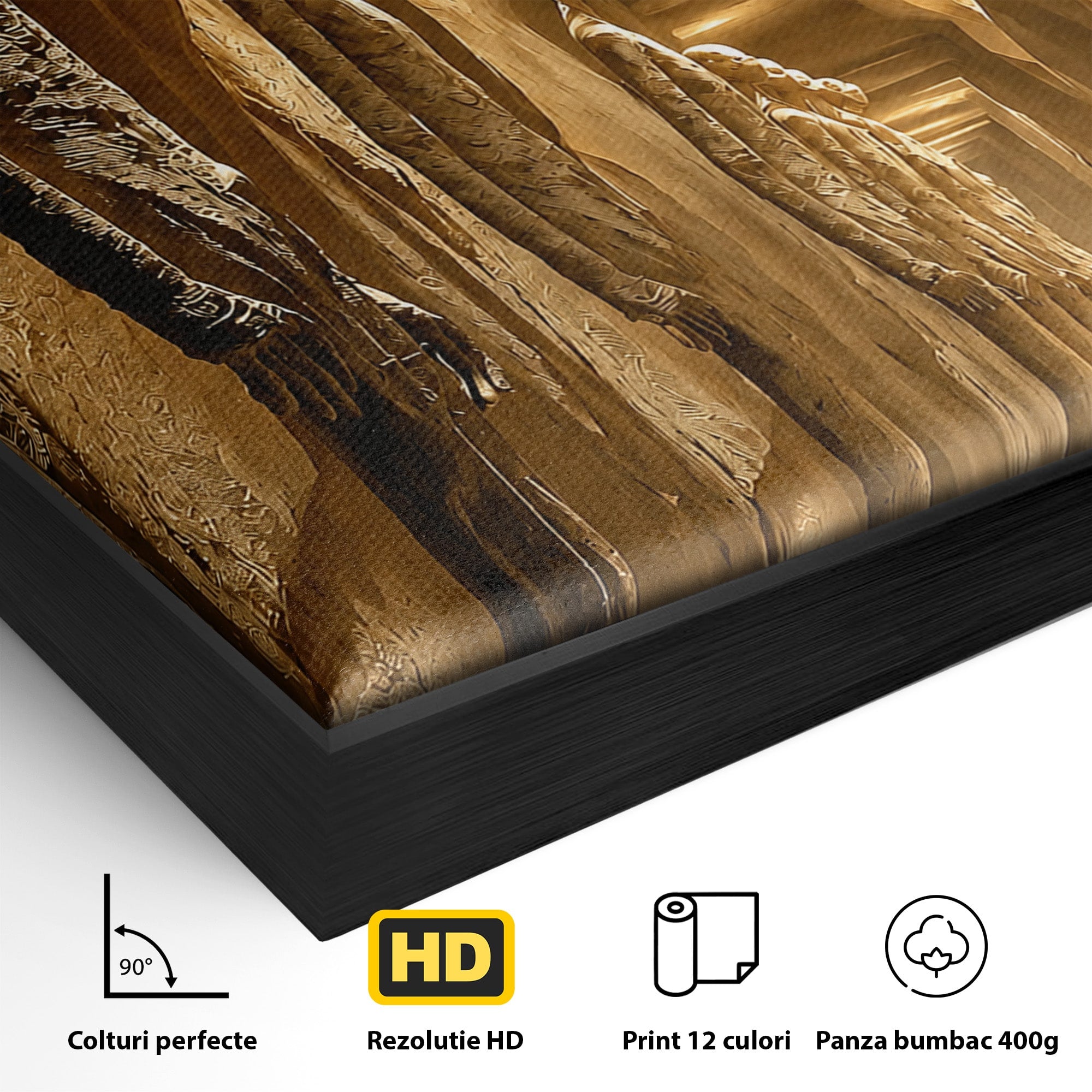 Tablou Canvas Premium LuxCanva® U1135, Coridorul Figurilor Enigmatice, Surrealism, Mister, Galerie, Figuri, Coridor, Living, Birou, Culori Vibrante