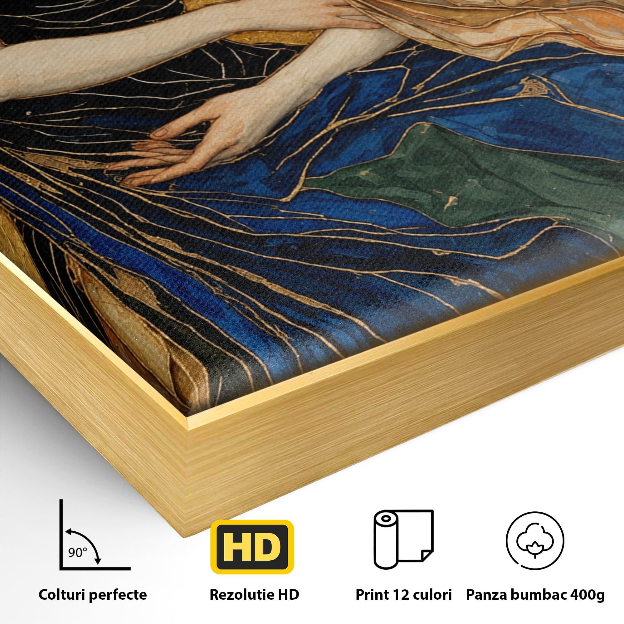 Tablou Canvas Premium LuxCanva® U1136, Inger Medieval Cu Aripi Negre,  Mistic, Eleganta, Inger, Aripi, Dormitor, Culori Vibrante