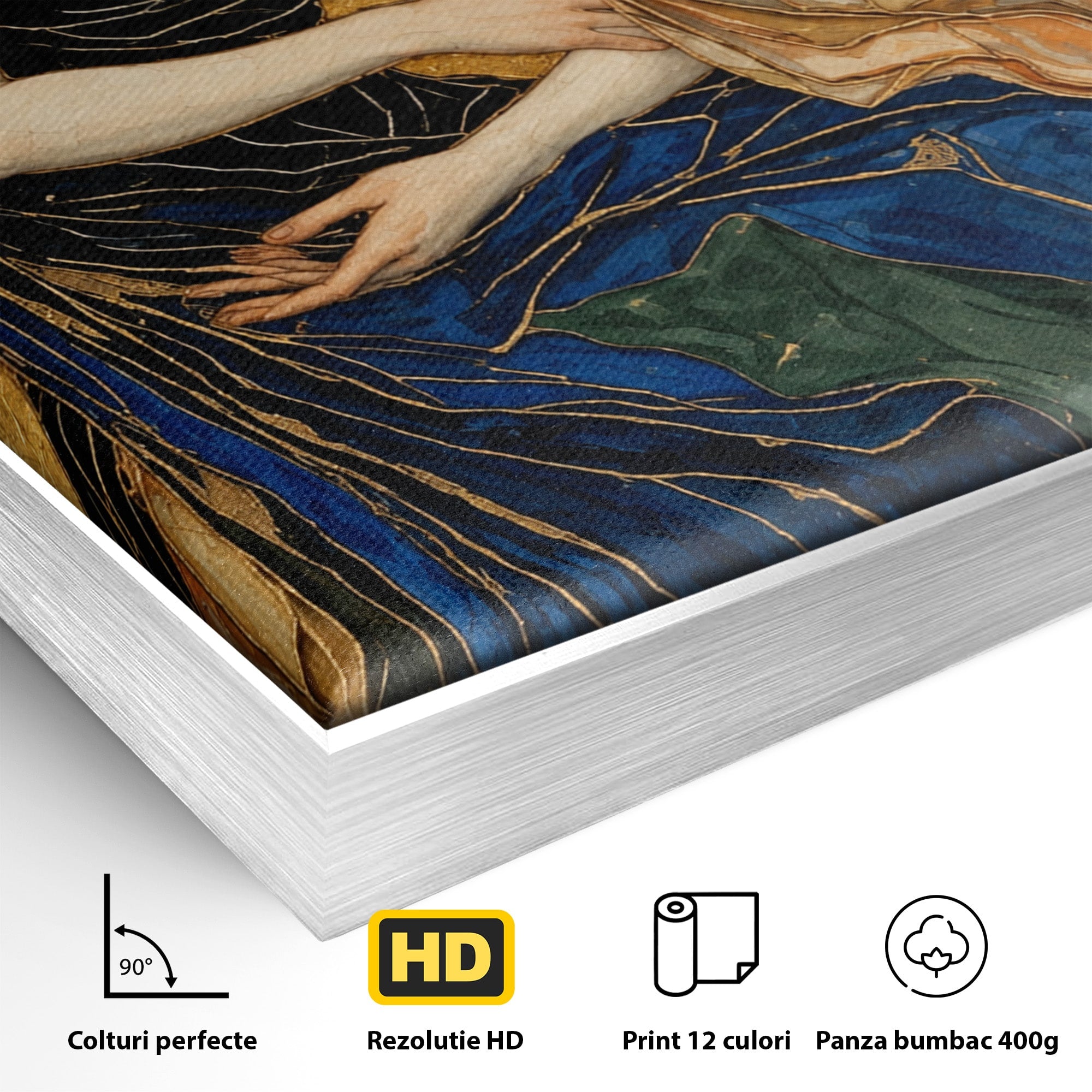Tablou Canvas Premium LuxCanva® U1136, Inger Medieval Cu Aripi Negre,  Mistic, Eleganta, Inger, Aripi, Dormitor, Culori Vibrante