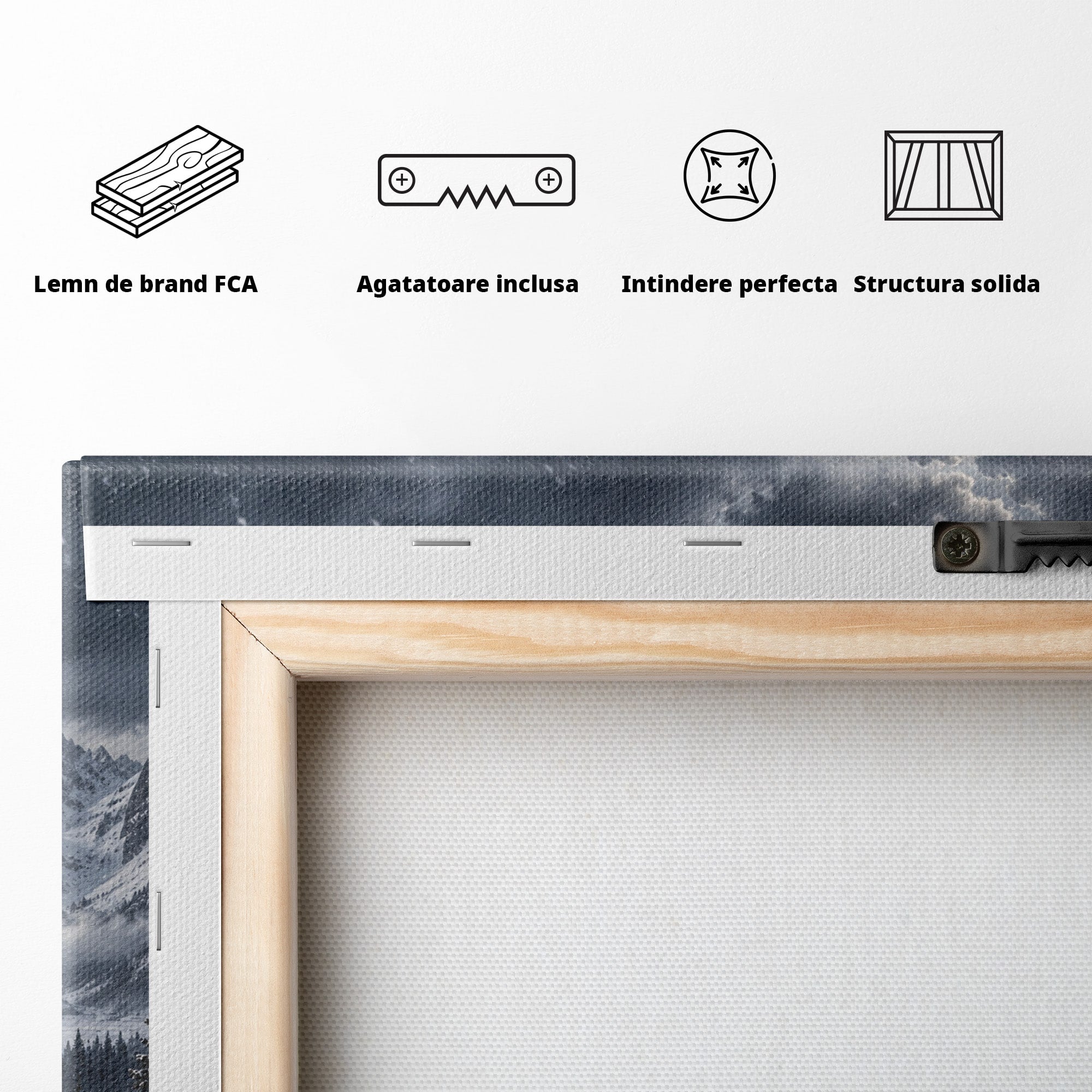 Tablou Canvas Premium LuxCanva® U1138, Razboinica Lupilor, Munti, Fantezie, Aventura, Razboinica, Lupi, Living, Culori Vibrante
