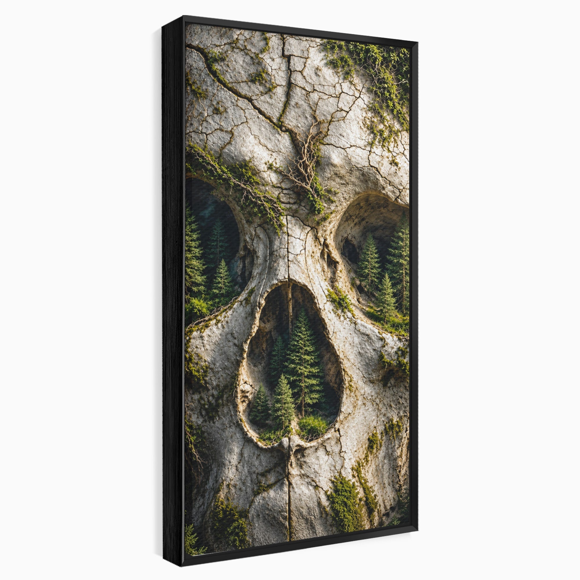 Tablou Canvas Premium LuxCanva® U1140, Craniu Natural, Padure, Natura, Mister, Craniu, Living, Culori Vibrante