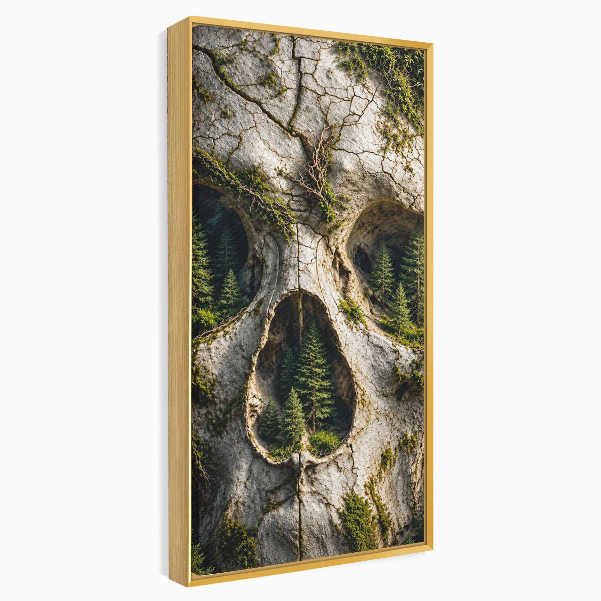 Tablou Canvas Premium LuxCanva® U1140, Craniu Natural, Padure, Natura, Mister, Craniu, Living, Culori Vibrante