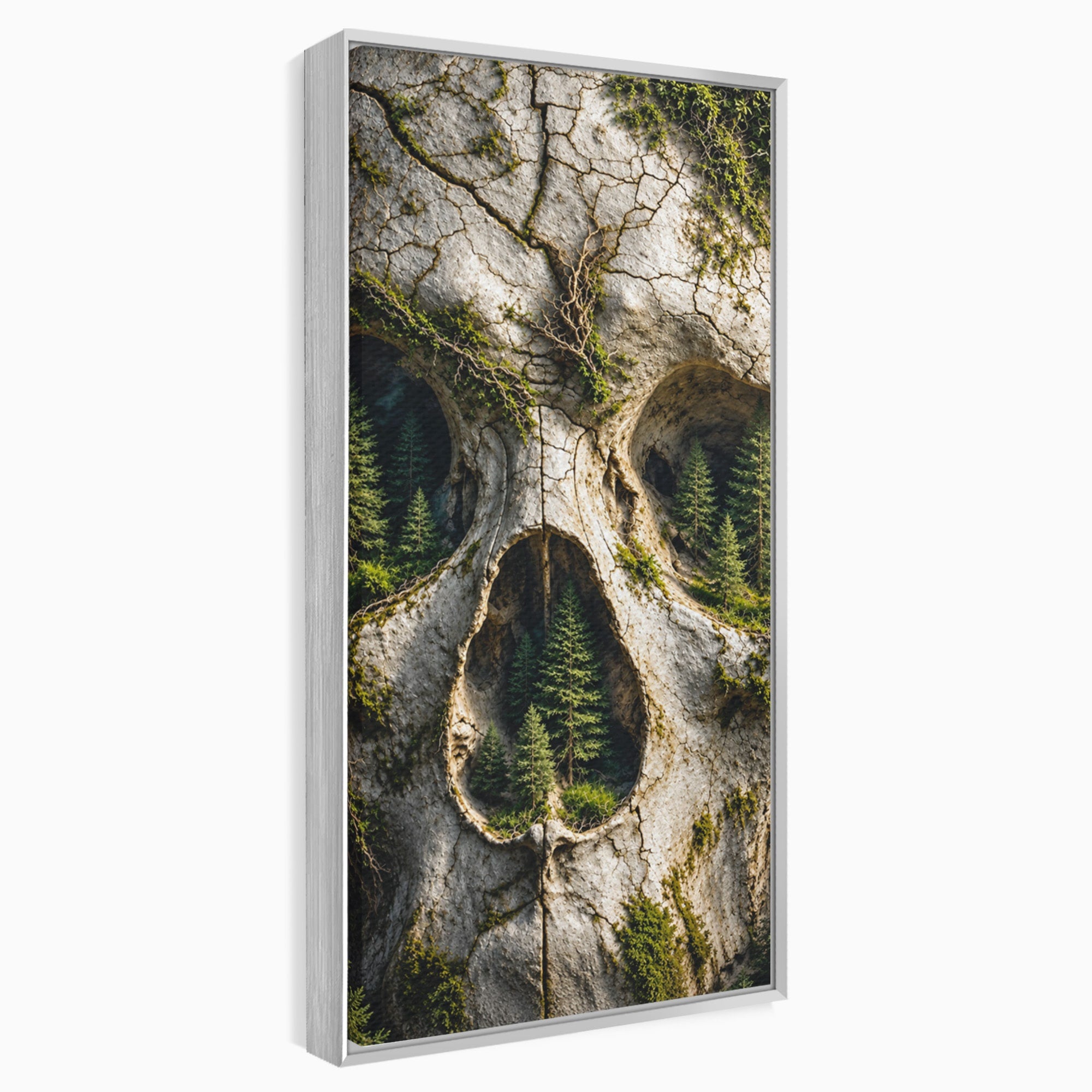 Tablou Canvas Premium LuxCanva® U1140, Craniu Natural, Padure, Natura, Mister, Craniu, Living, Culori Vibrante