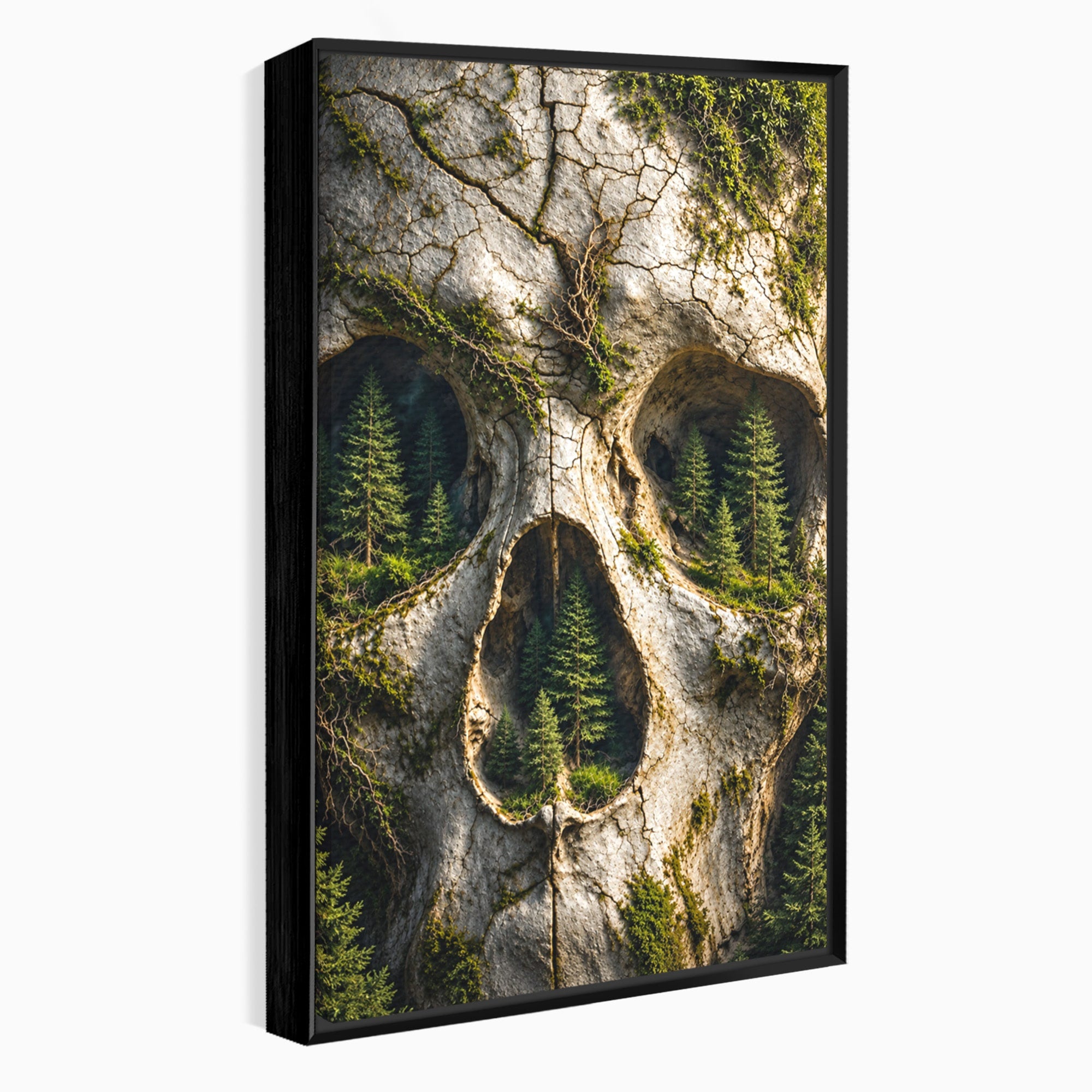 Tablou Canvas Premium LuxCanva® U1140, Craniu Natural, Padure, Natura, Mister, Craniu, Living, Culori Vibrante