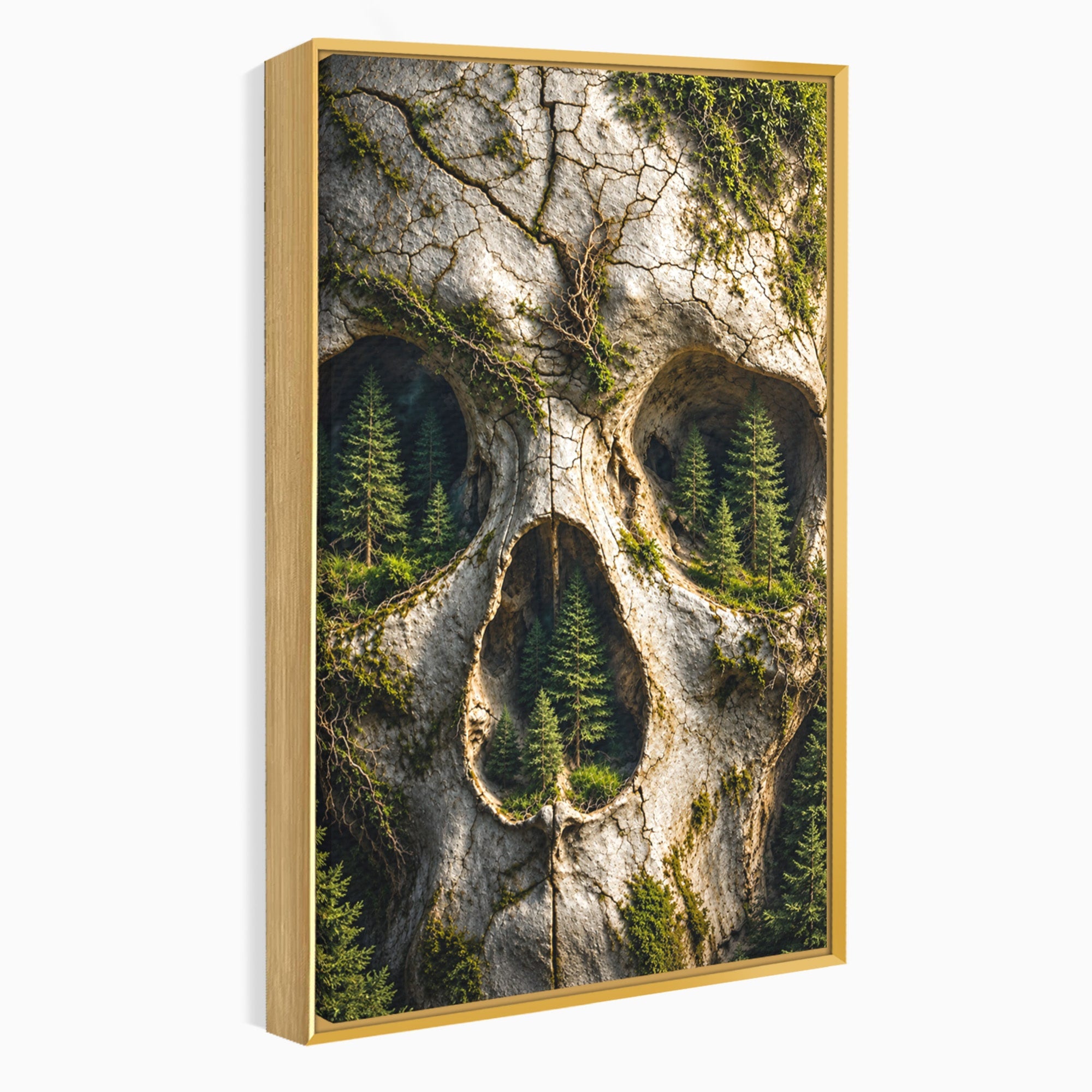 Tablou Canvas Premium LuxCanva® U1140, Craniu Natural, Padure, Natura, Mister, Craniu, Living, Culori Vibrante