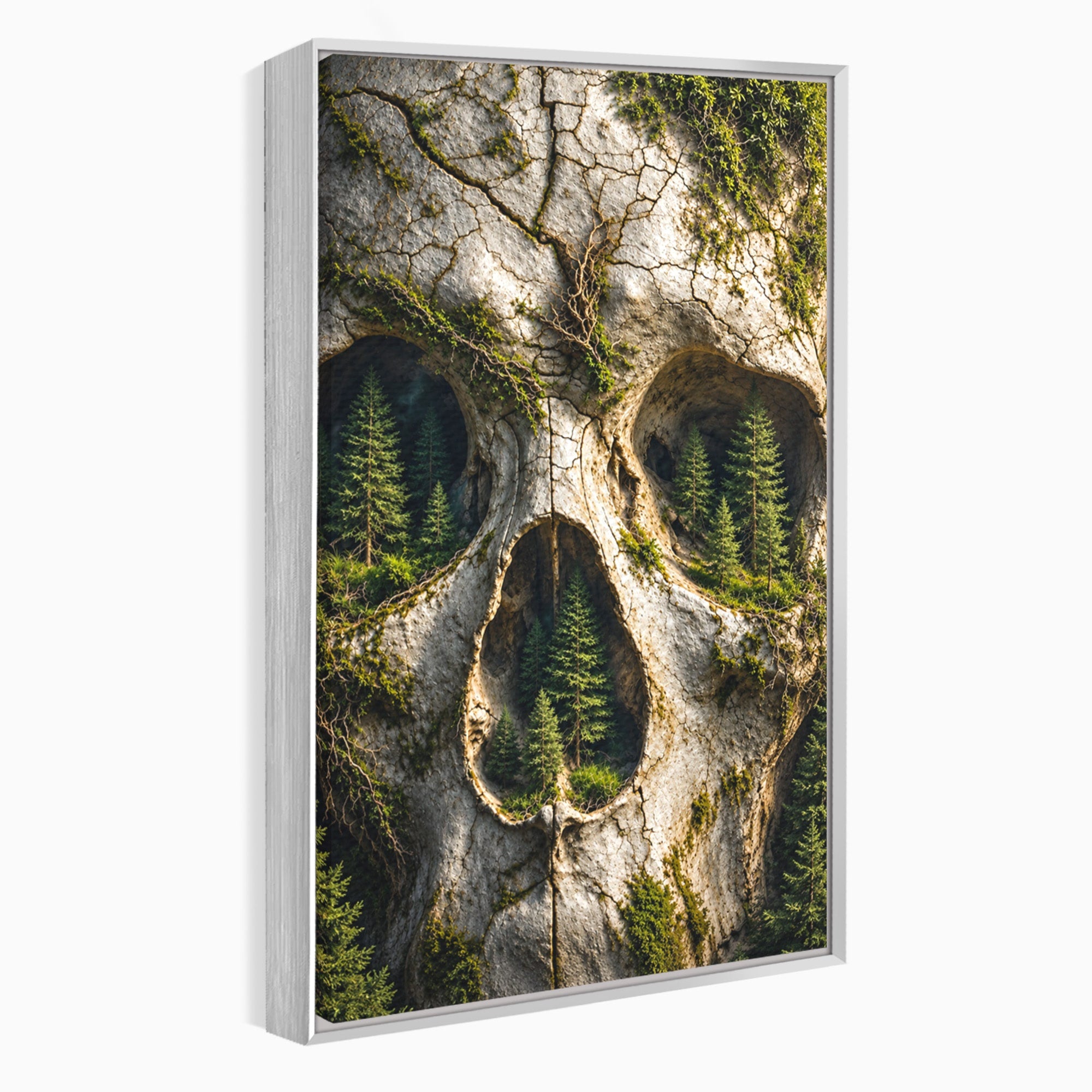 Tablou Canvas Premium LuxCanva® U1140, Craniu Natural, Padure, Natura, Mister, Craniu, Living, Culori Vibrante