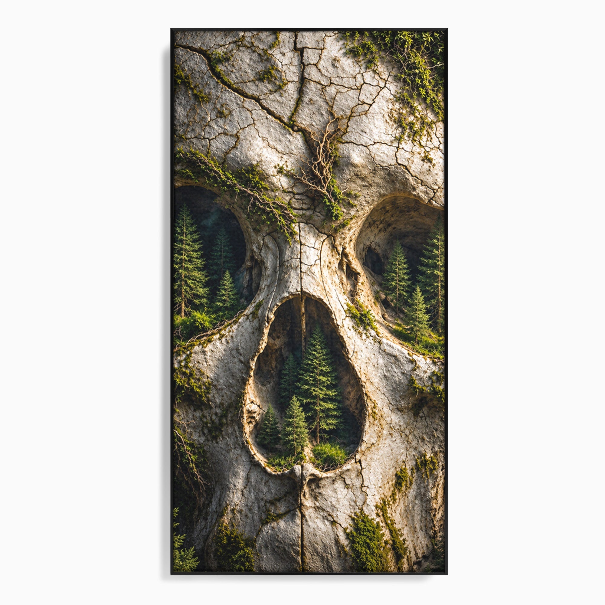 Tablou Canvas Premium LuxCanva® U1140, Craniu Natural, Padure, Natura, Mister, Craniu, Living, Culori Vibrante