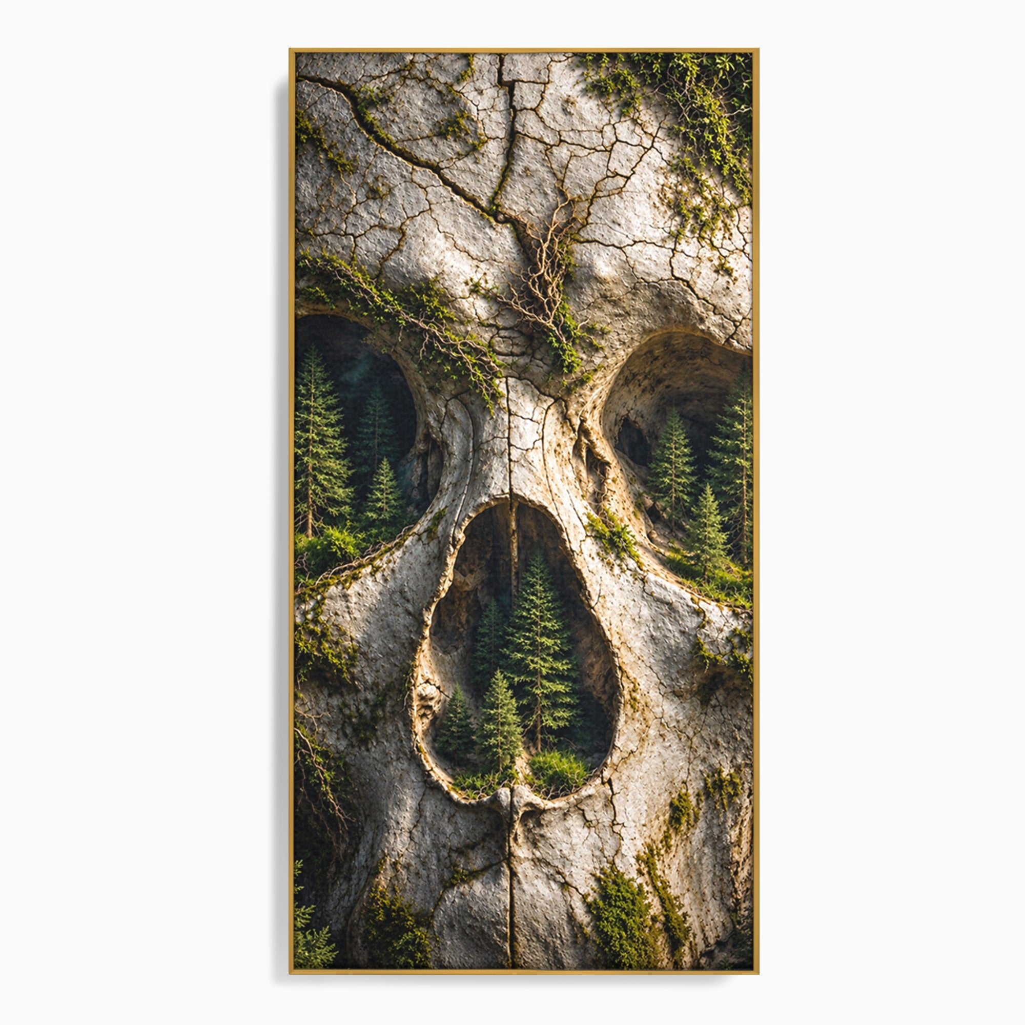Tablou Canvas Premium LuxCanva® U1140, Craniu Natural, Padure, Natura, Mister, Craniu, Living, Culori Vibrante