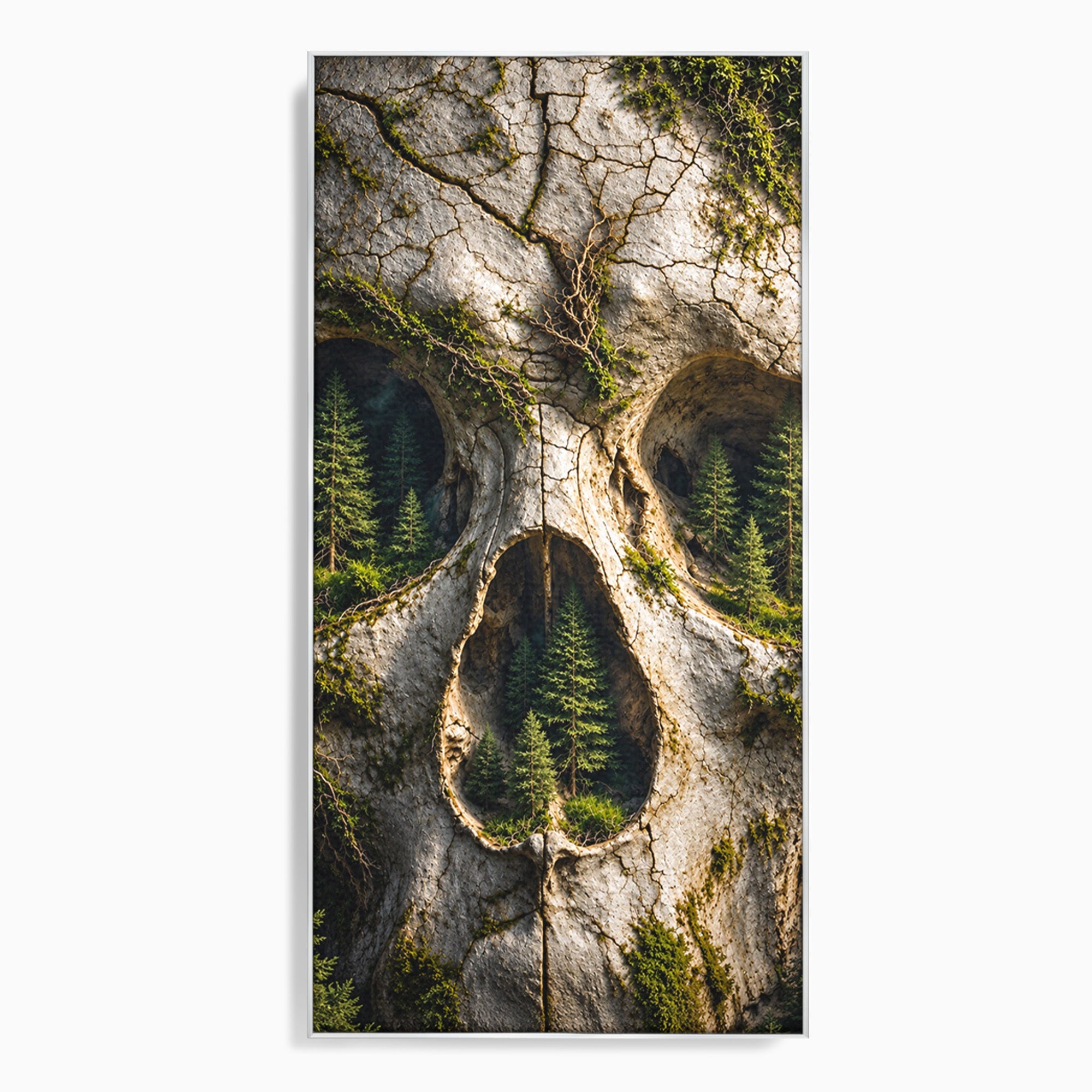 Tablou Canvas Premium LuxCanva® U1140, Craniu Natural, Padure, Natura, Mister, Craniu, Living, Culori Vibrante