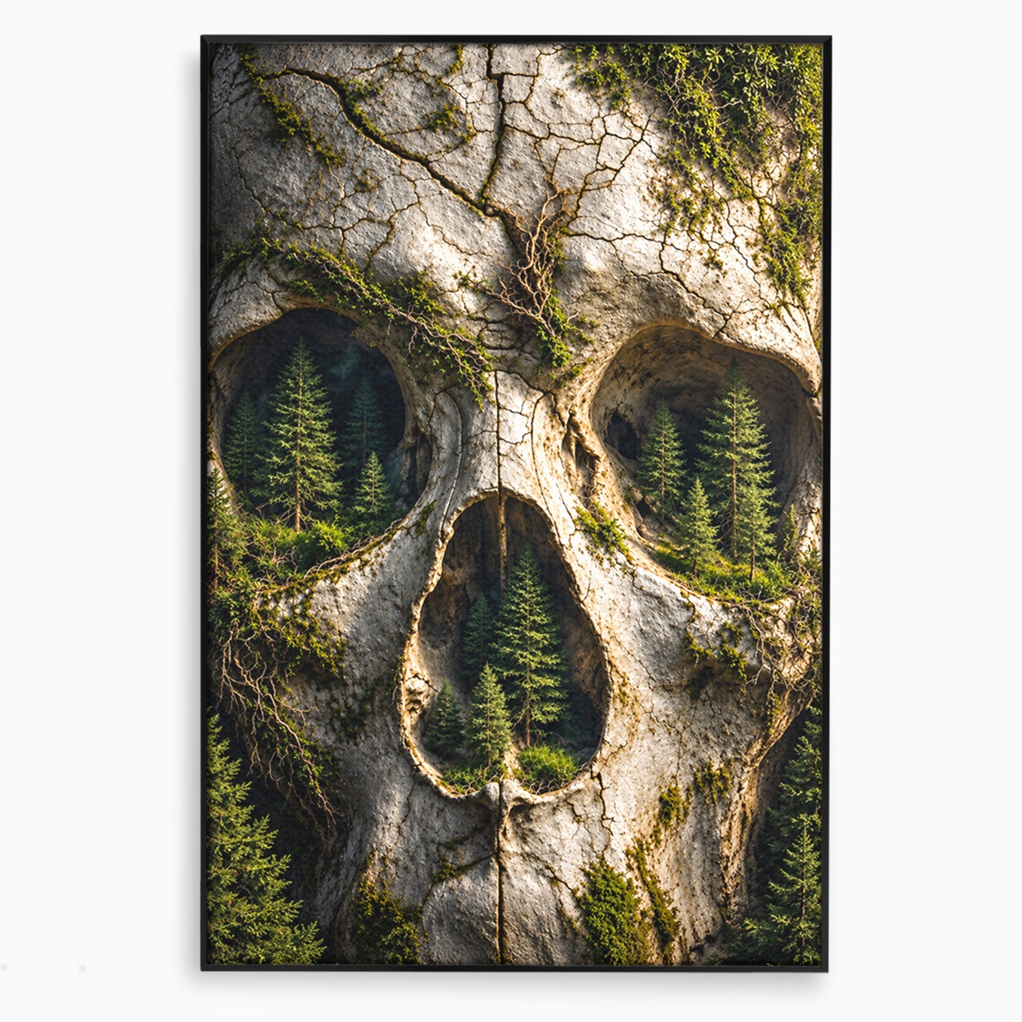 Tablou Canvas Premium LuxCanva® U1140, Craniu Natural, Padure, Natura, Mister, Craniu, Living, Culori Vibrante