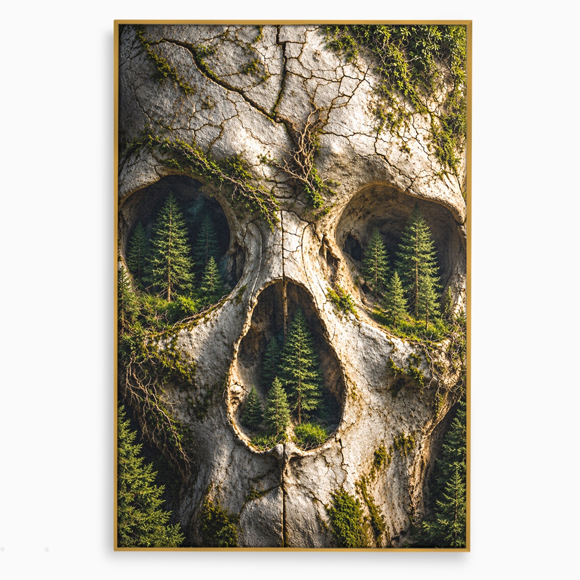 Tablou Canvas Premium LuxCanva® U1140, Craniu Natural, Padure, Natura, Mister, Craniu, Living, Culori Vibrante