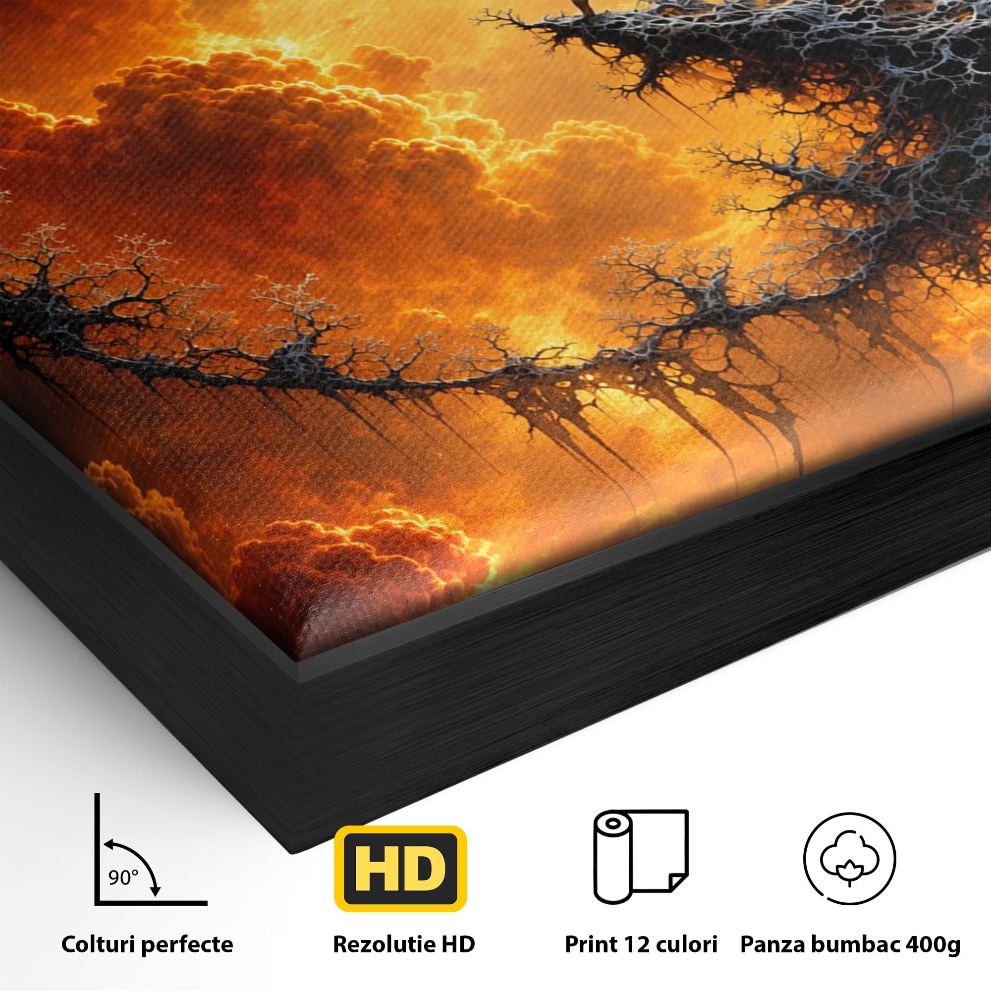 Tablou Canvas Premium LuxCanva® U1141, Zana Lunii, Mister, Fantezie, Zana, Luna, Dormitor, Living, Culori Vibrante